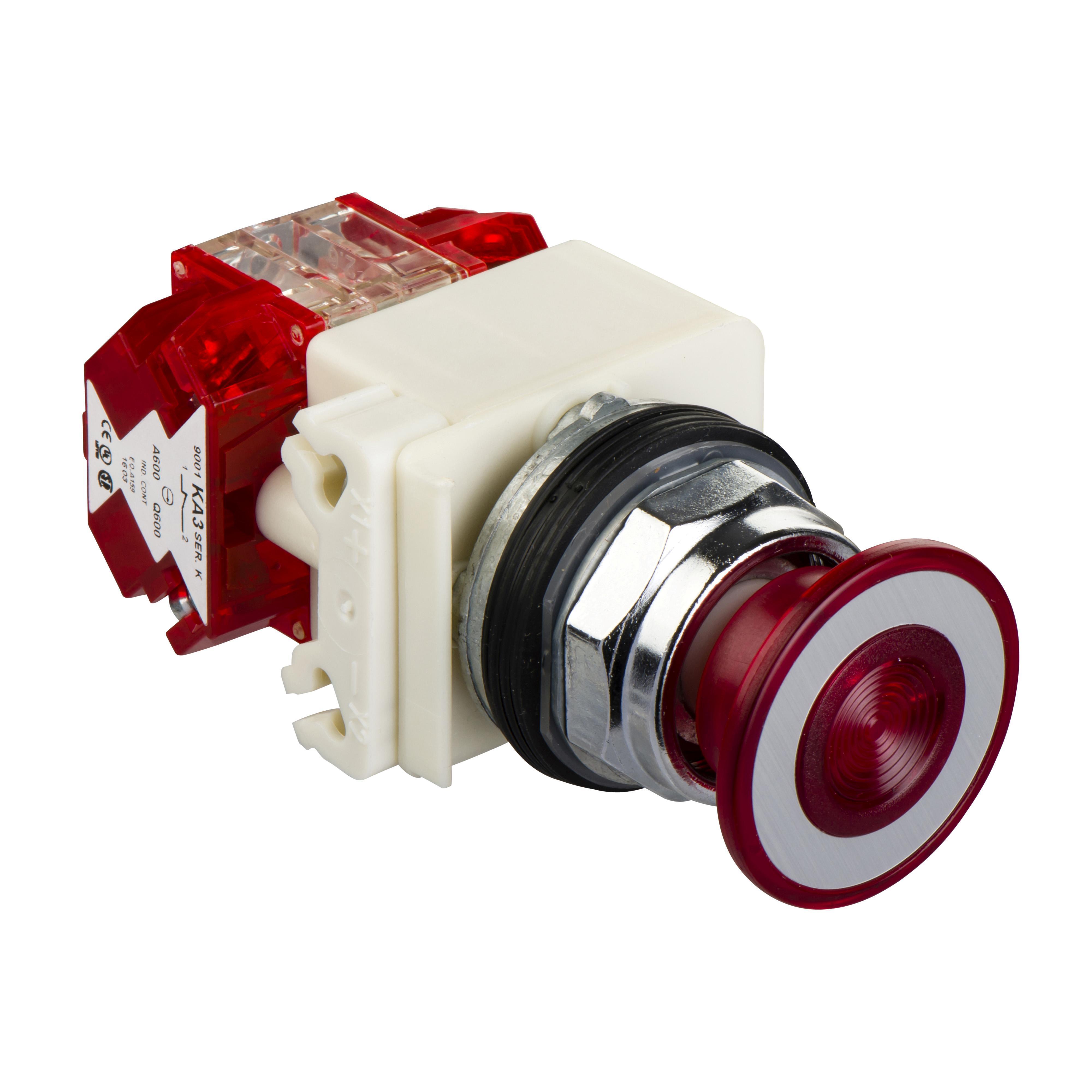 Square D™ 9001KR8P38LRRH25 Non-Illuminated Pushbuttons