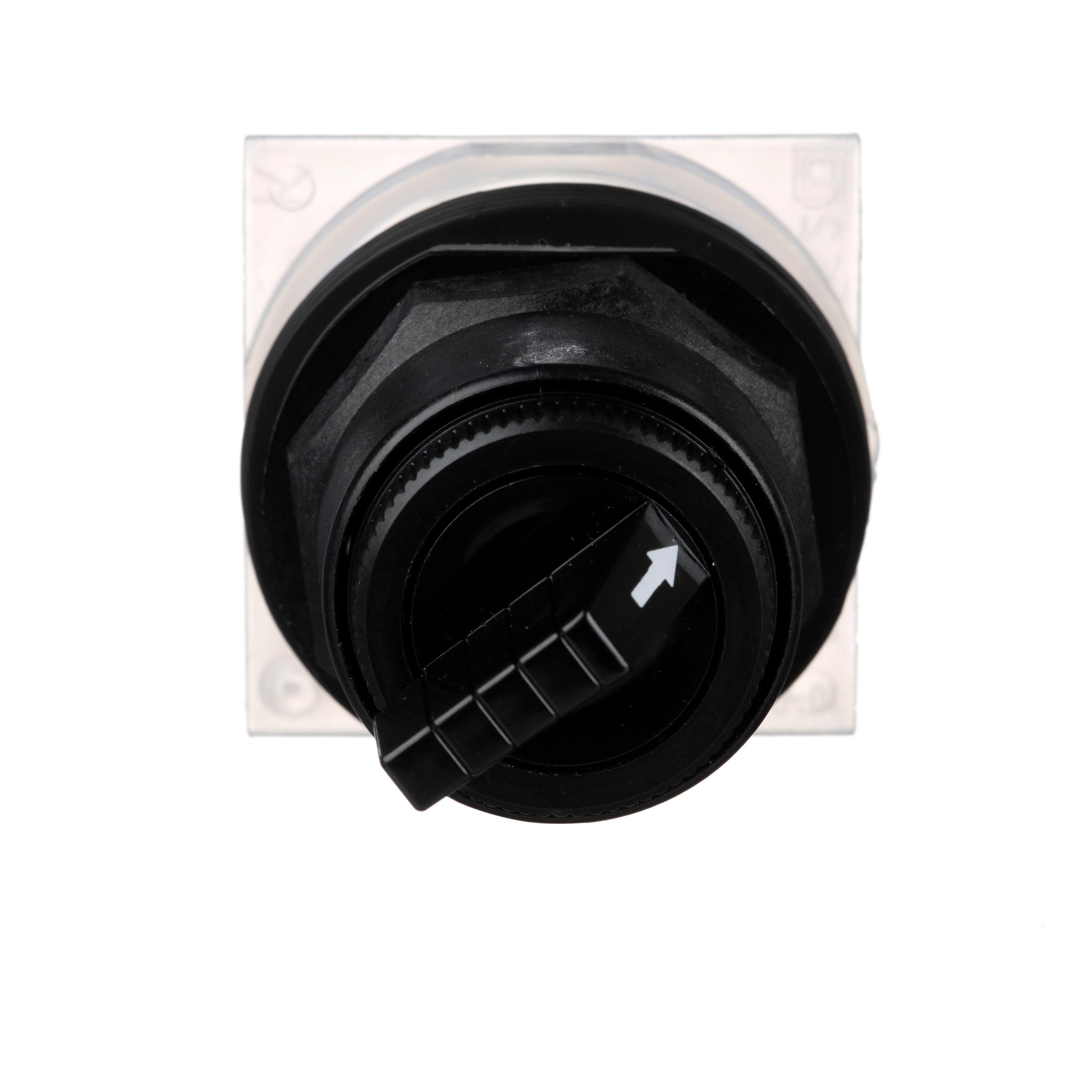 Schneider Electric Harmony™ 9001SKS11B Heavy Duty Non-Illuminated Selector Switch Operator, 30 mm, Knob Operator, 2 Positions, Black