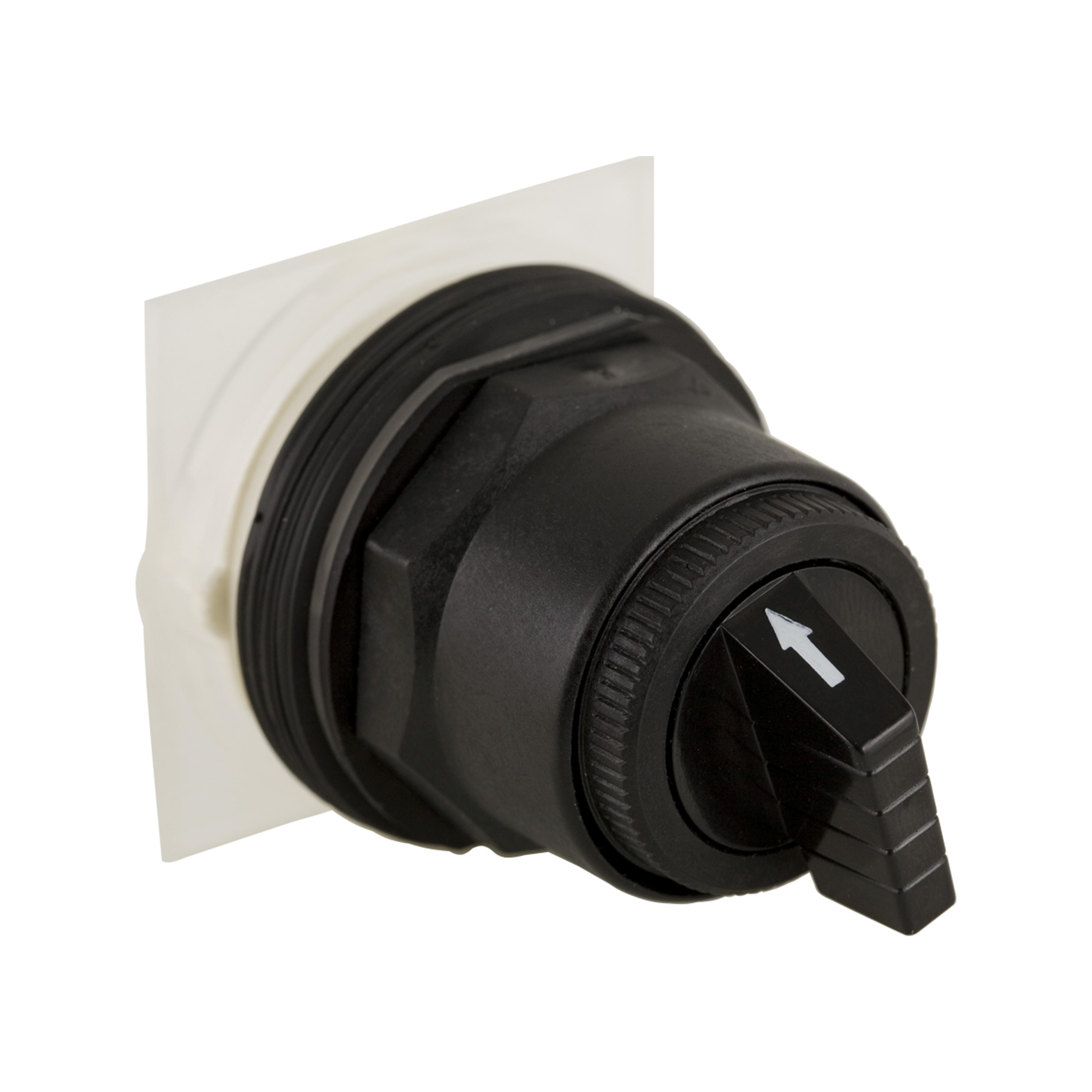 Schneider Electric Harmony™ 9001SKS88B Heavy Duty Non-Illuminated Type SK Selector Switch Operator, 1.18 in, Knob Operator, 4 Positions, Black
