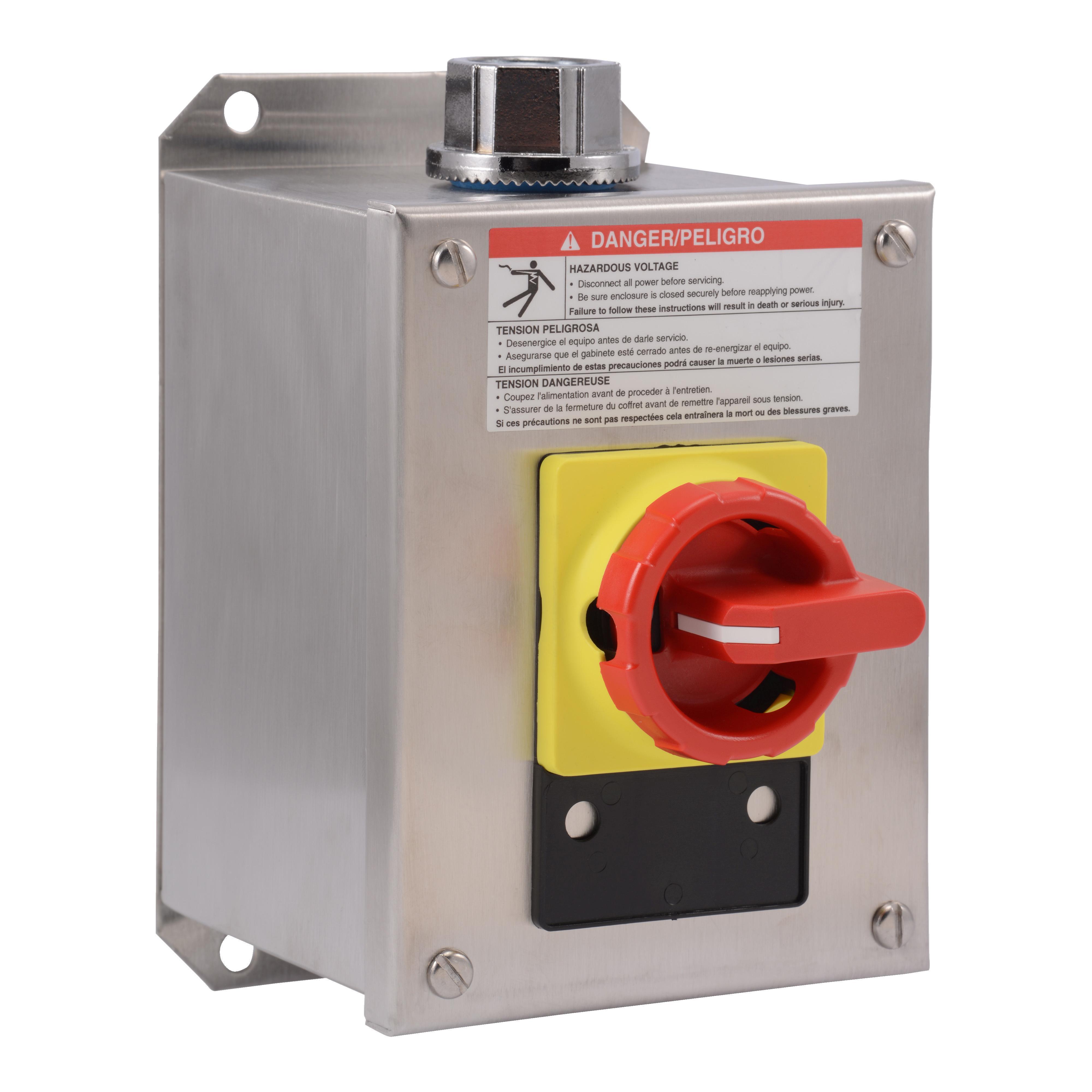 Schneider Electric Vario™ 9421V1W30 Type V Class 9421 Corrosion-Resistant Dust-Tight Watertight Load Break Switch, 600 VAC, 20 A, 10 hp, 3 Poles