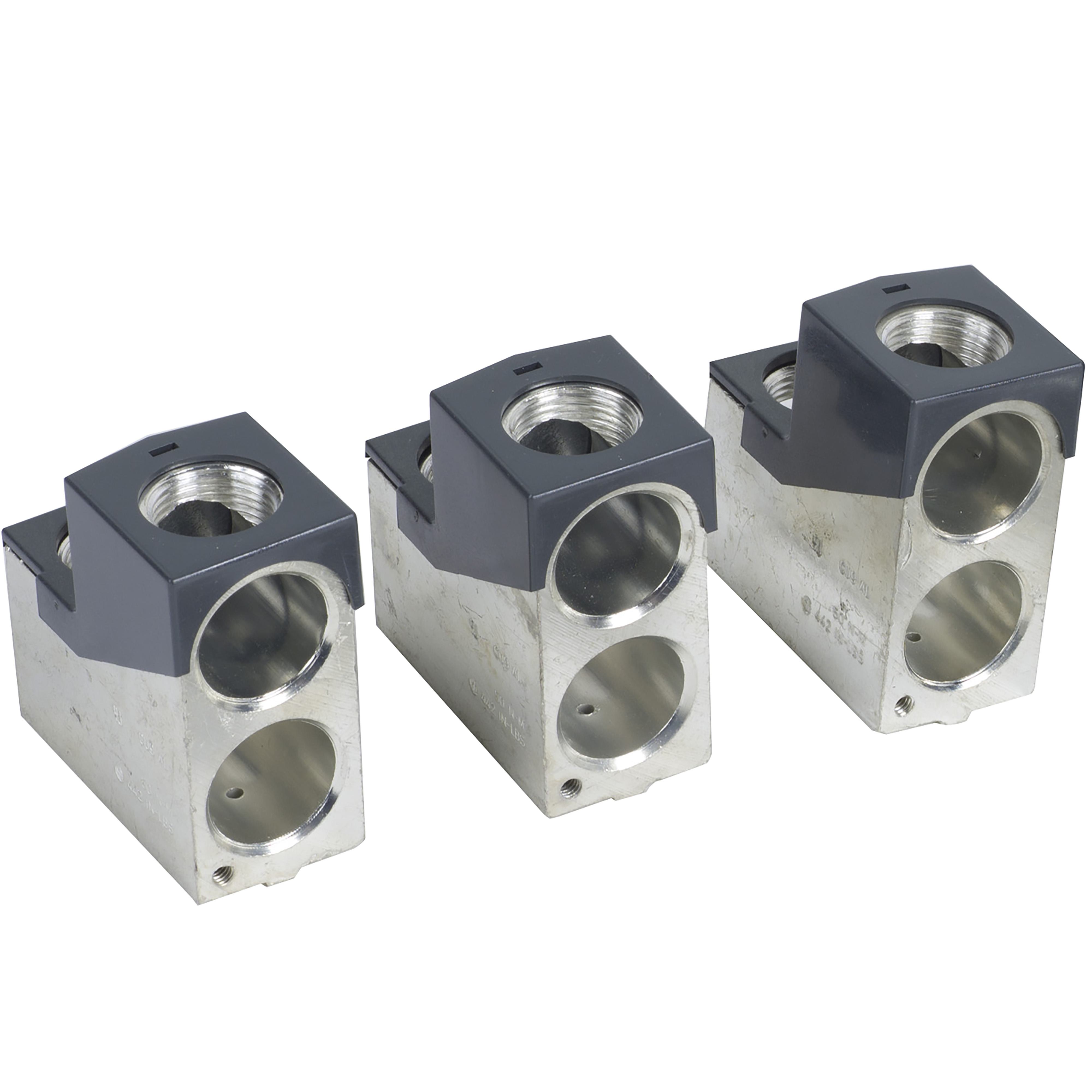 Schneider Electric PowerPact™ Square D™ AL600LS52K3 3-Pole Mechanical Lug Kit, 2/0 AWG to 500 kcmil, Threaded Mount, For Use With 400 to 600 A L Frame Unit Mount Circuit Breaker
