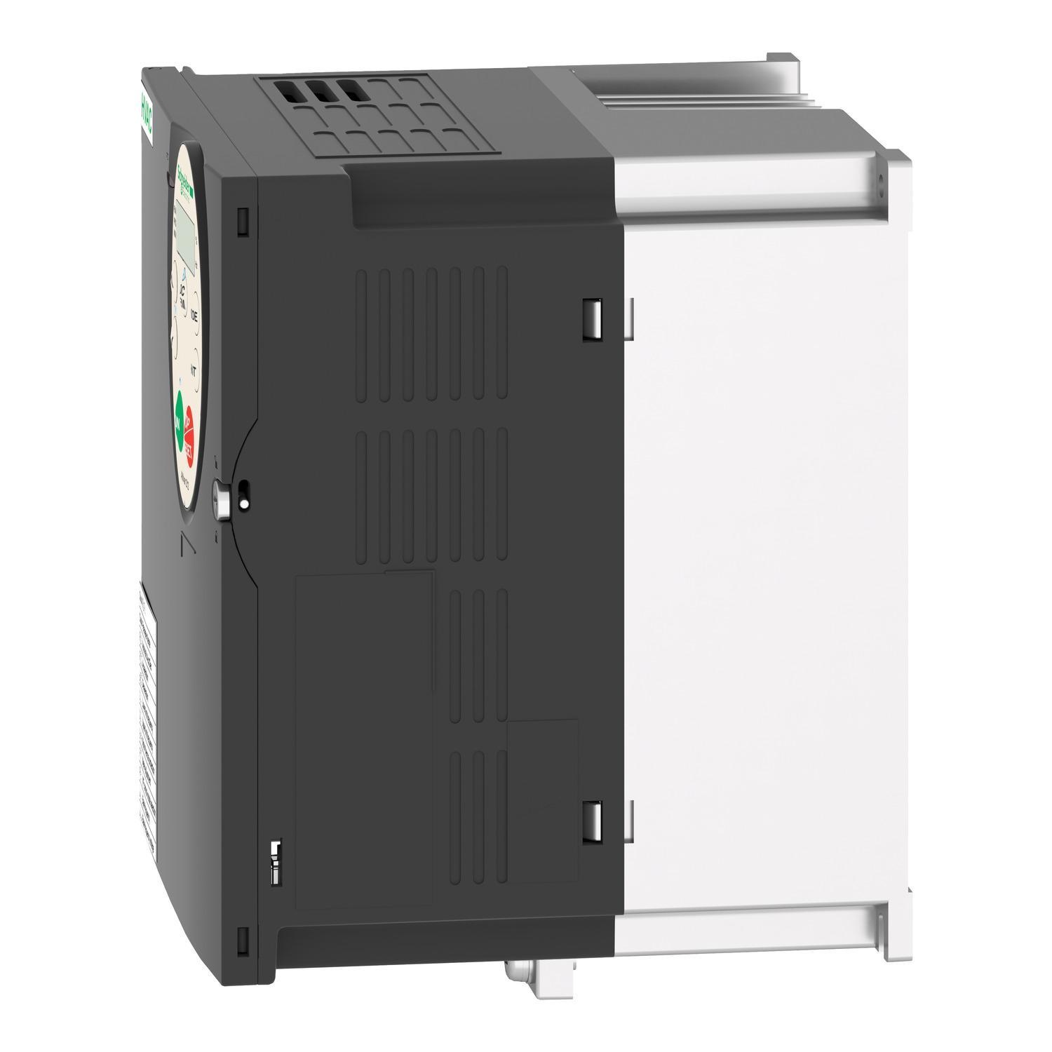 Schneider Electric Altivar™ 212 Square D™ ATV212HU40N4 3-Phase AC Variable Speed Drive With Heat Sink, 400 to 480 V AC, 9.1 A, 5 hp, 5.59 in W x 5.91 in D