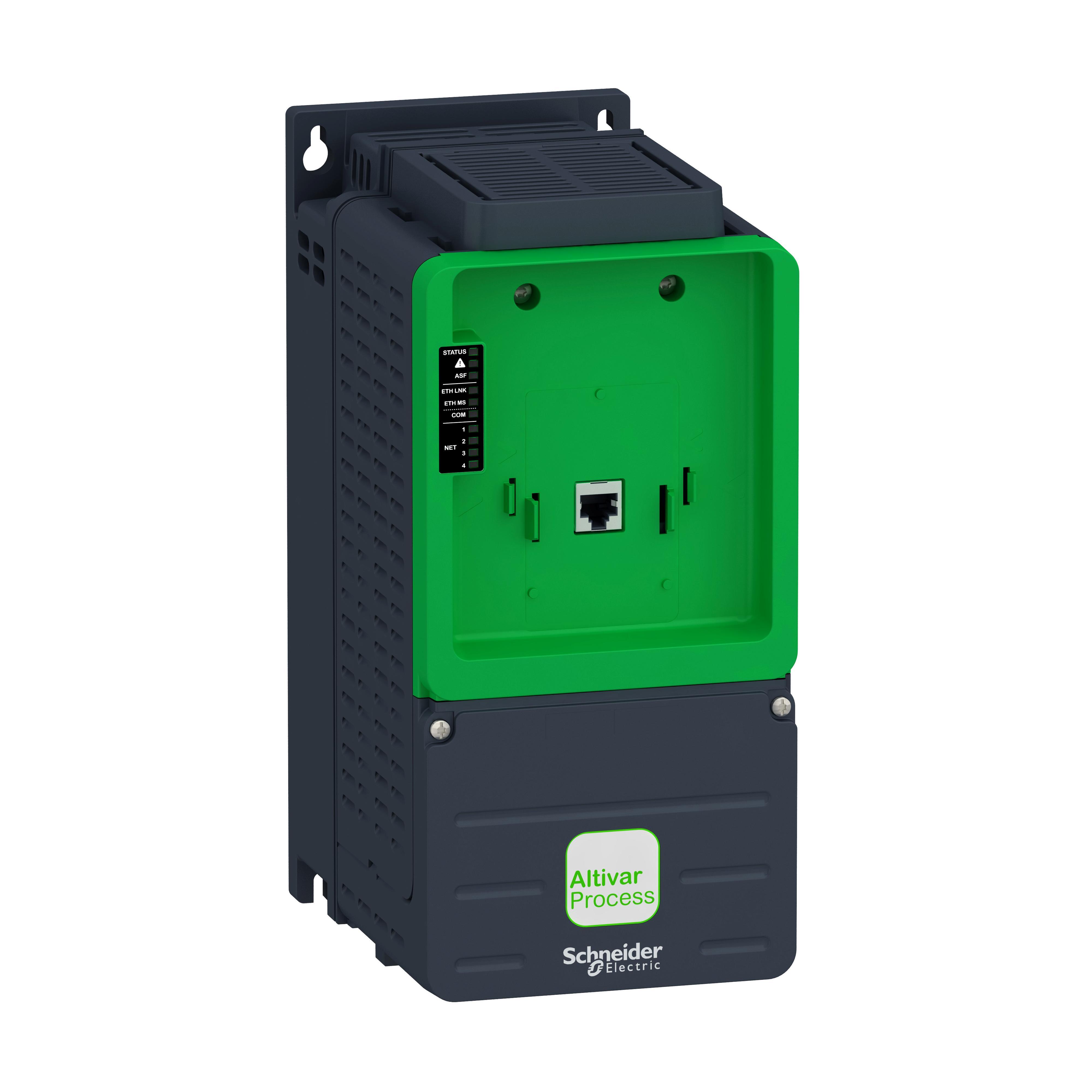 Schneider Electric ATV630U55N4ZU ATV600 3-Phase Standard Variable Speed Drive, 380 to 480 V, 10.4, 9.1 A Normal Duty/8, 7.2 A Heavy Duty, 7.5 hp Normal Duty/5 hp Heavy Duty, 5.12 in W x 7.72 in D
