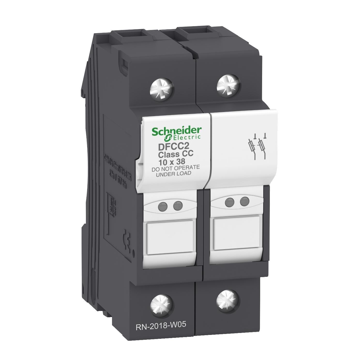 Schneider Electric TeSys™ DFCC2 Fuse Holder, 600 V AC, 30 A, 16 to 10 AWG Wire, 2 Poles
