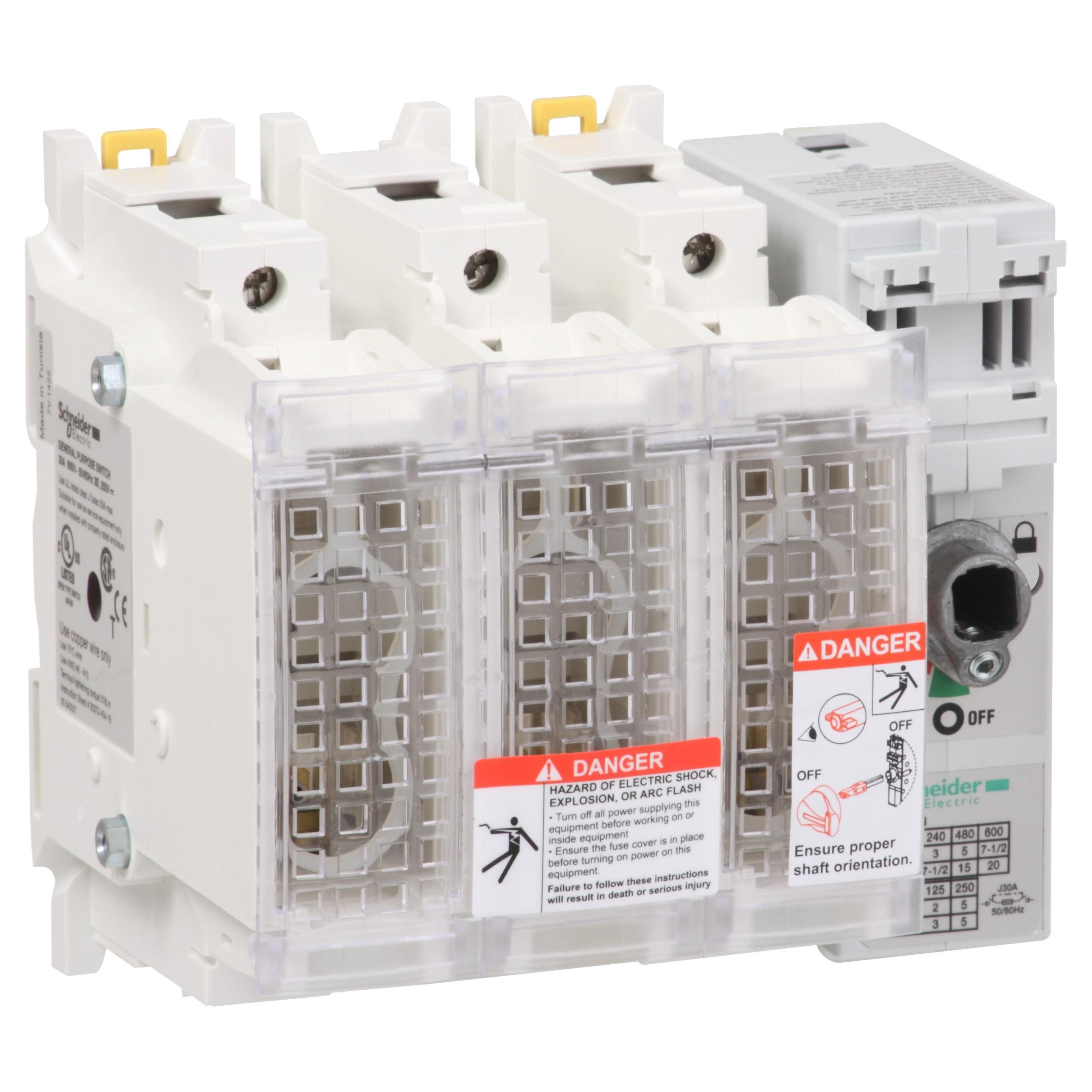 Schneider Electric GS2EU3N Open Rotary Control Disconnects