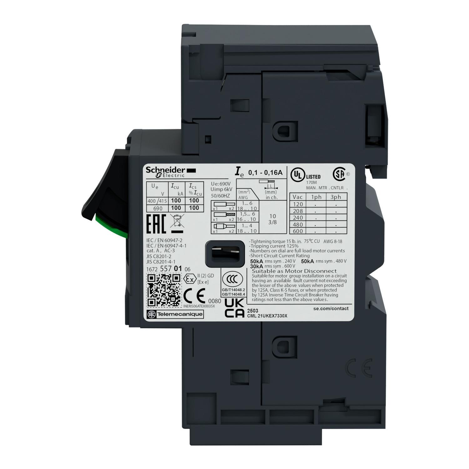Schneider Electric GV2ME163 Manual Starters