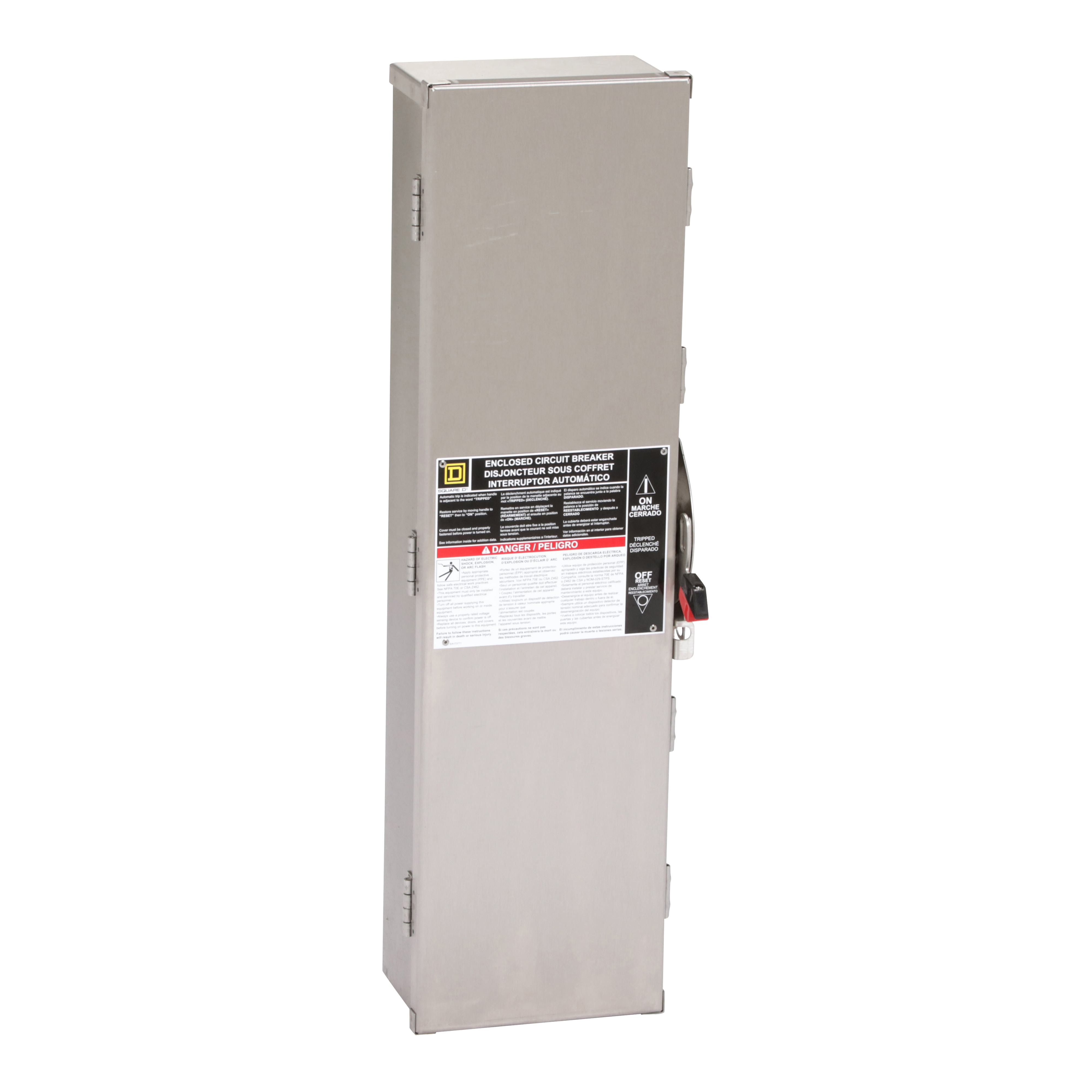 Schneider Electric Square D™ J250SS Circuit Breaker Enclosure, 14.36 in W x 6 in D x 31.36 in H, NEMA 1/3/3R/4/4X/5/12, 316 Stainless Steel