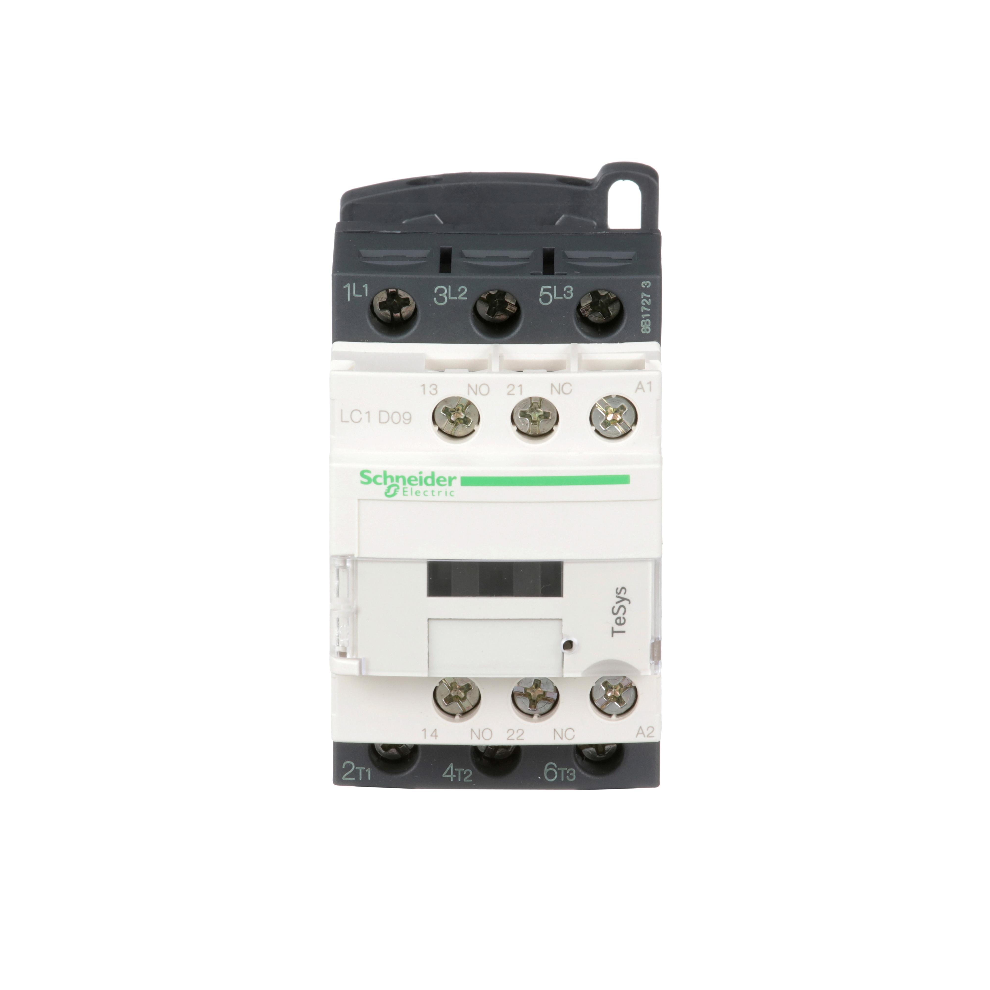 Schneider Electric Square D™ TeSys™ D LC1D09F7 Direct On-Line Standard IEC Contactor With Protective Cover, 110/690 V AC, 300 V DC V Coil, 9/25 A, 3NO Contact, 3 Poles