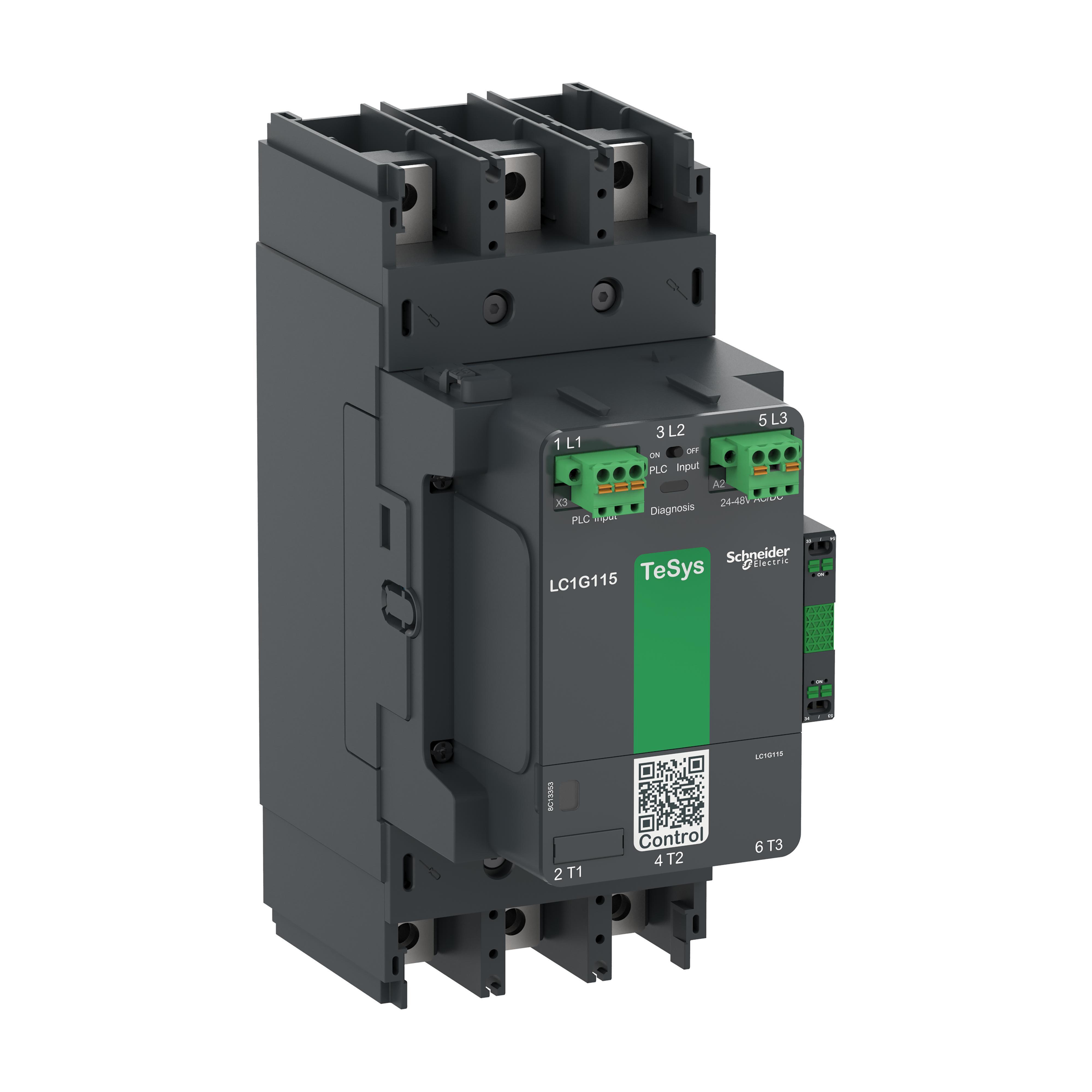 Schneider Electric LC1G225LSEA LC1G TeSys Giga High Power Contactors, 1000 V AC at 50/60 Hz, 300 V DC V Coil, 225 A, 3NO Contact, 3 Poles