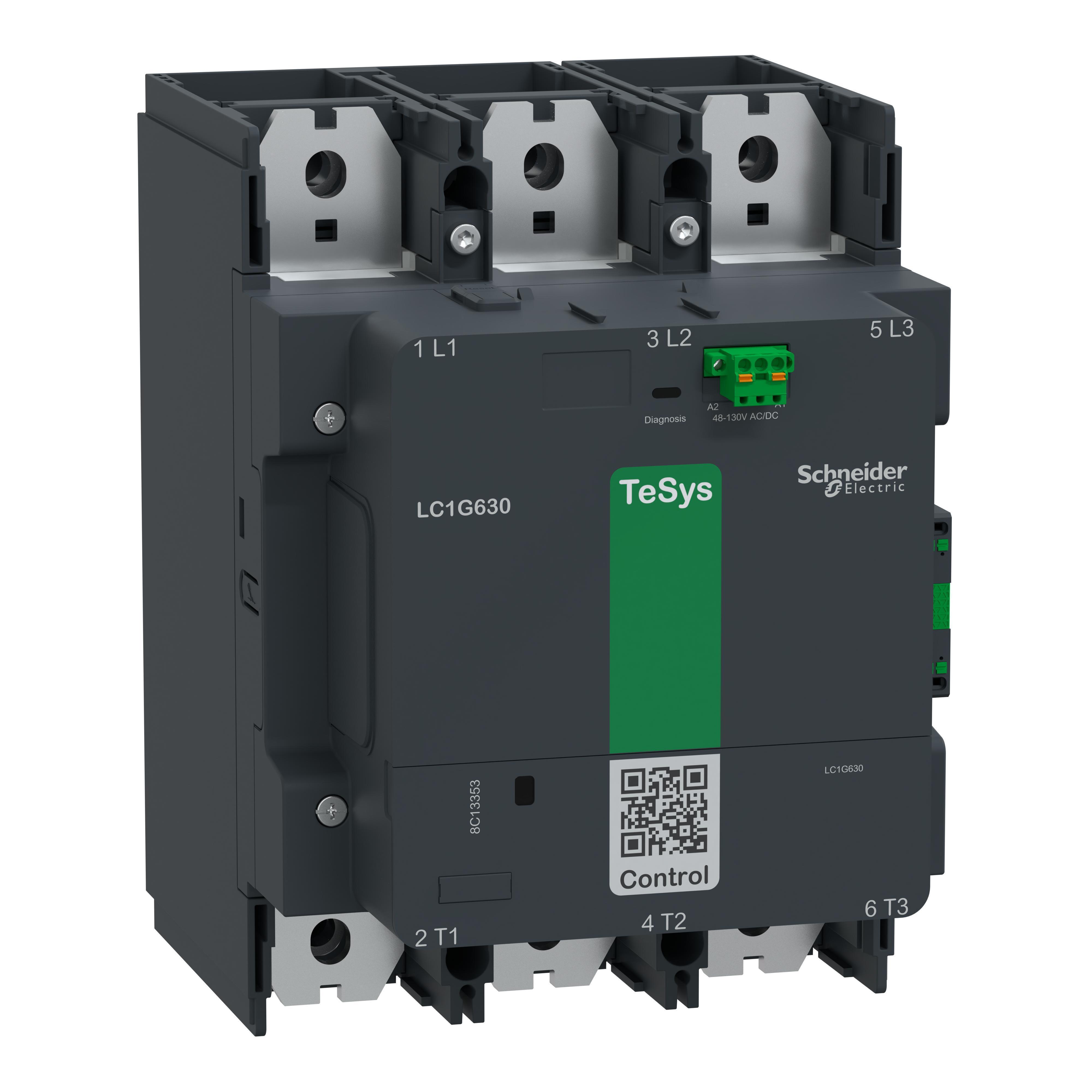 Schneider Electric LC1G800EHEN LC1G Contactor, 48 to 130 V AC/DC V Coil, 1050 A, 4NO Contact, 3 Poles