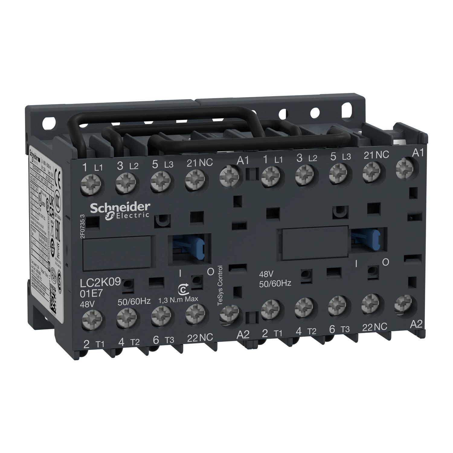 Schneider Electric Square D™ TeSys™ K LC2K0901B7 Mechanical Miniature IEC Contactor, 690 V AC, 24 V DC V Coil, 9/16/20 A, 3NO Contact, 3 Poles