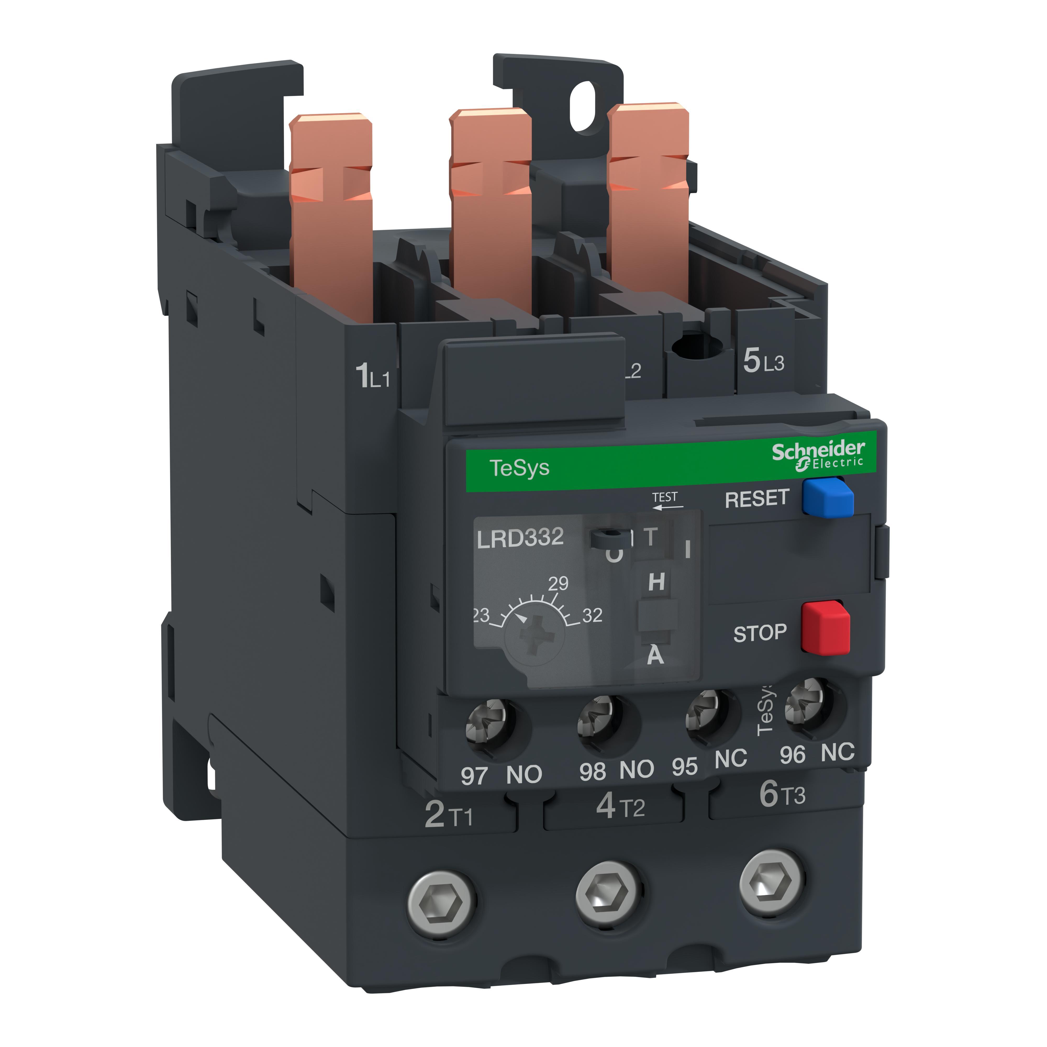 Schneider Electric TeSys® LRD332 D-Line Thermal Overload Relay, 23 to 28 A, 1NO-1NC 1 Form A/1 Form B Contact
