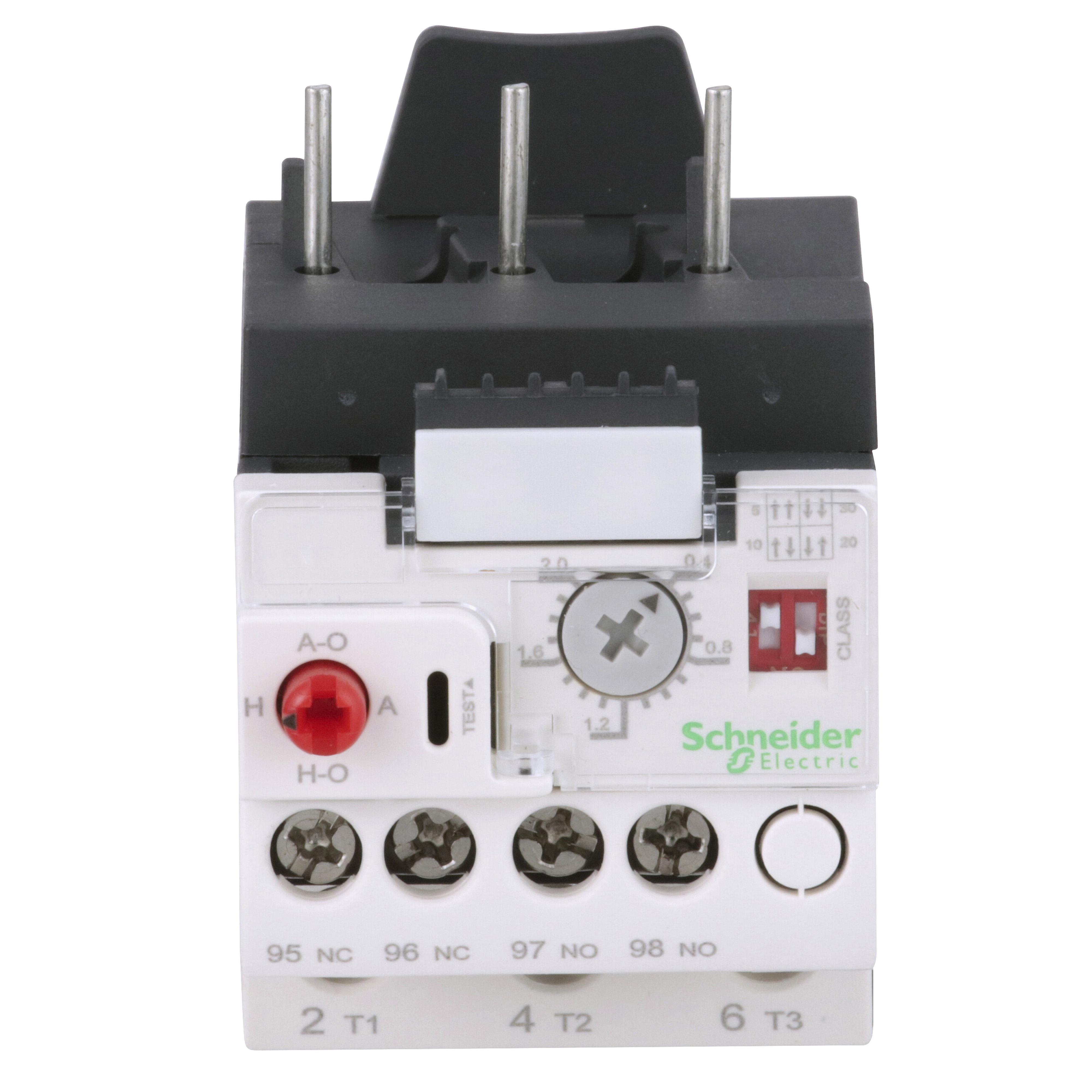 Schneider Electric Square D™ LR9D02 TeSys™ LR9D Electronic Thermal Overload Relay, 0.4 to 2 A, 1NO-1NC 1 Form A/1 Form B Contact