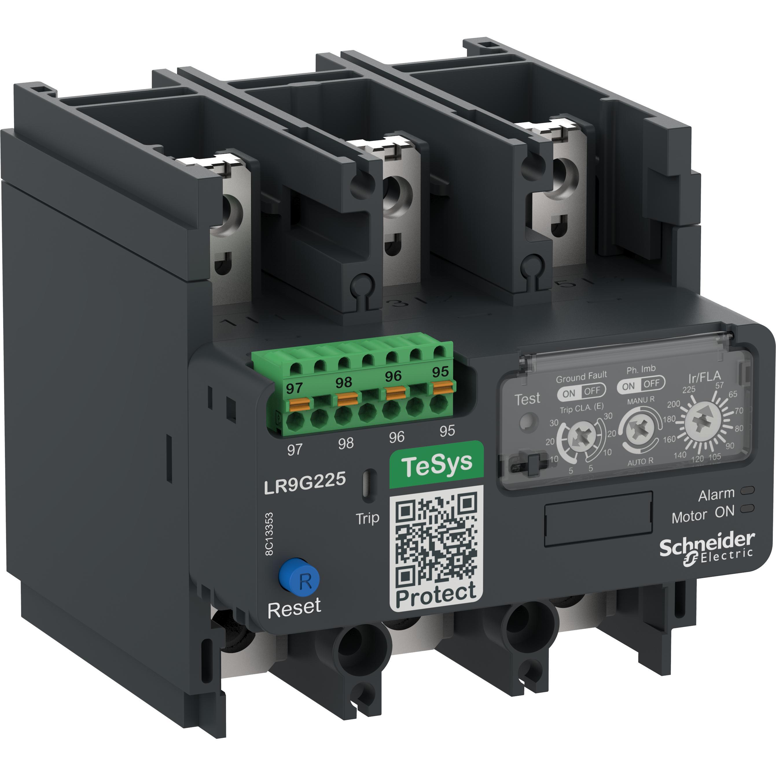Schneider Electric LR9G225 TeSys LR9G Electronic Thermal Overload Relay, 5 A, 1NO-1NC 1 Form A/1 Form B Contact