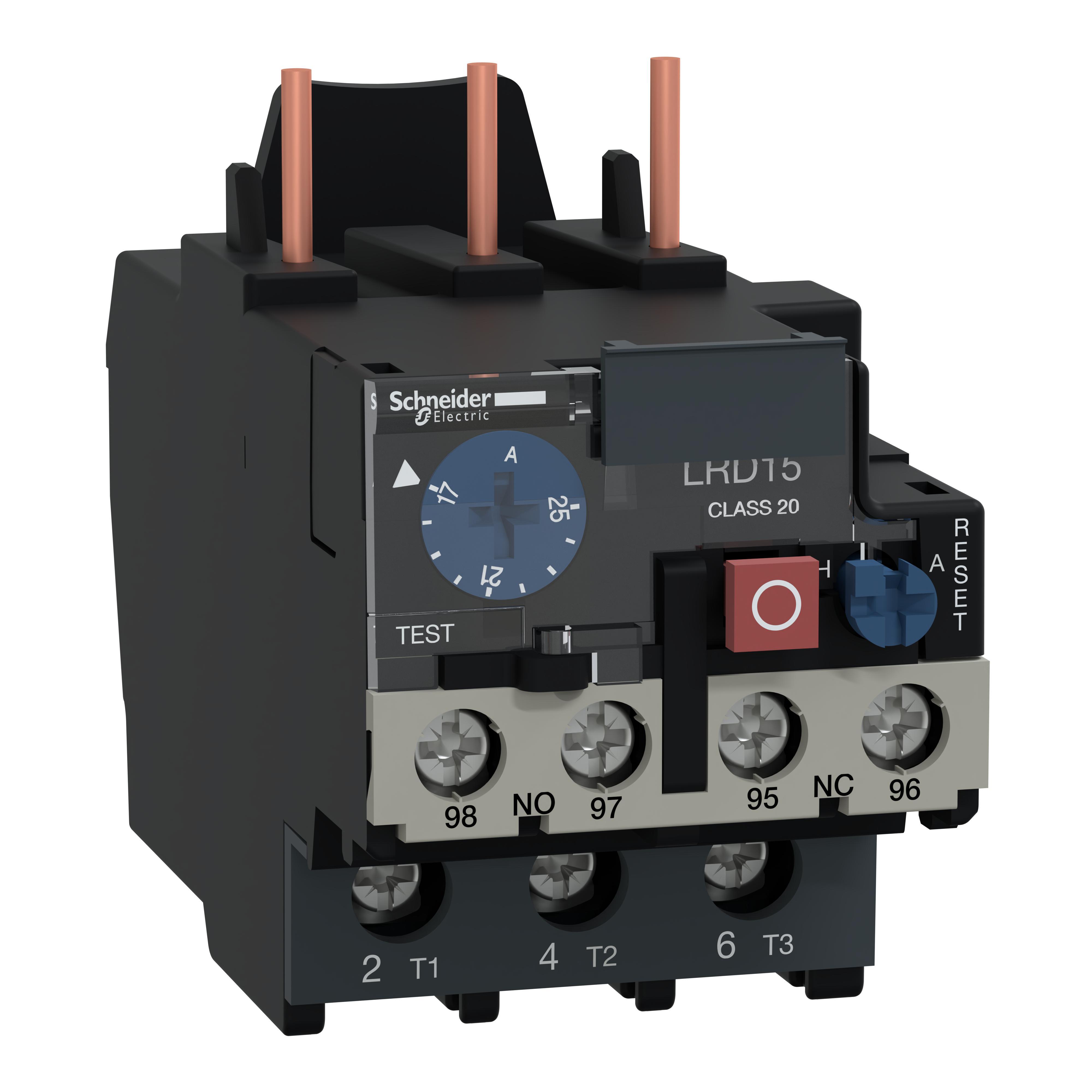 Schneider Electric LRD1522 LRD Differential Thermal Overload Relay, 17 to 25 A, 1NO-1NC 1 Form A/1 Form B Contact, 690 V Coil