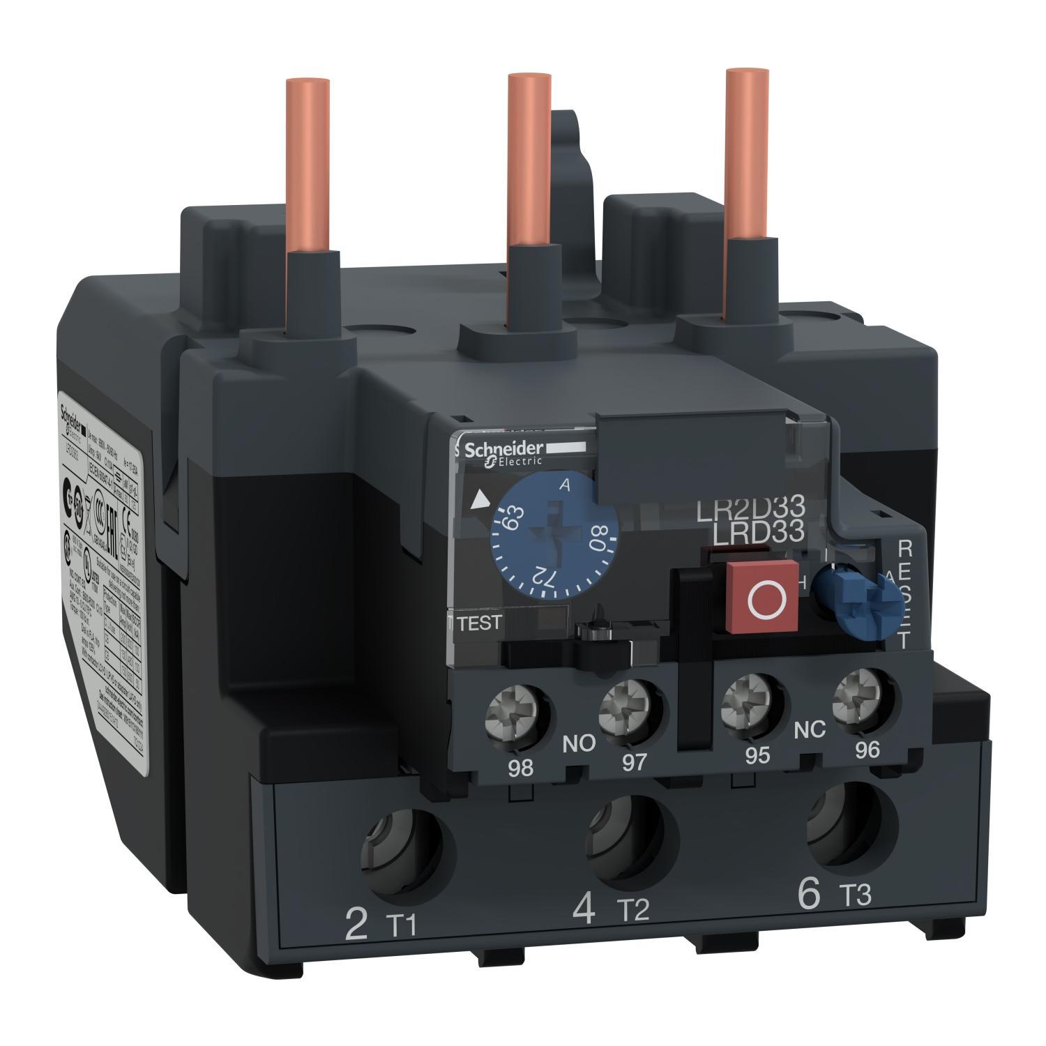 Schneider Electric TeSys® LRD3363 D-Line Thermal Overload Relay, 63 to 80 A, 1NO-1NC 1 Form A/1 Form B Contact