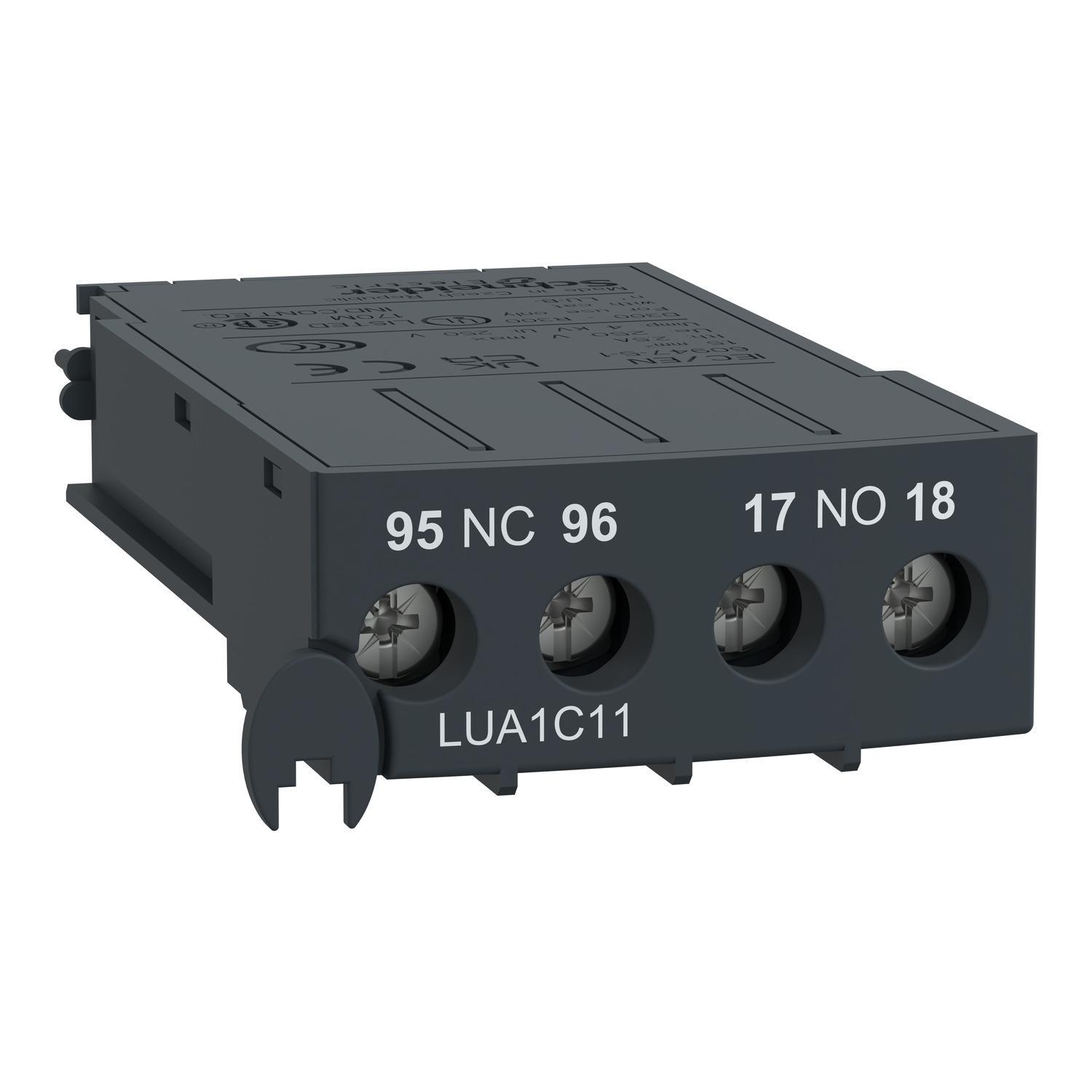 Schneider Electric TeSys® LUA1C11 Auxiliary Contact, 2 Poles, For Use With TeSys™ U Simple Motor Starter