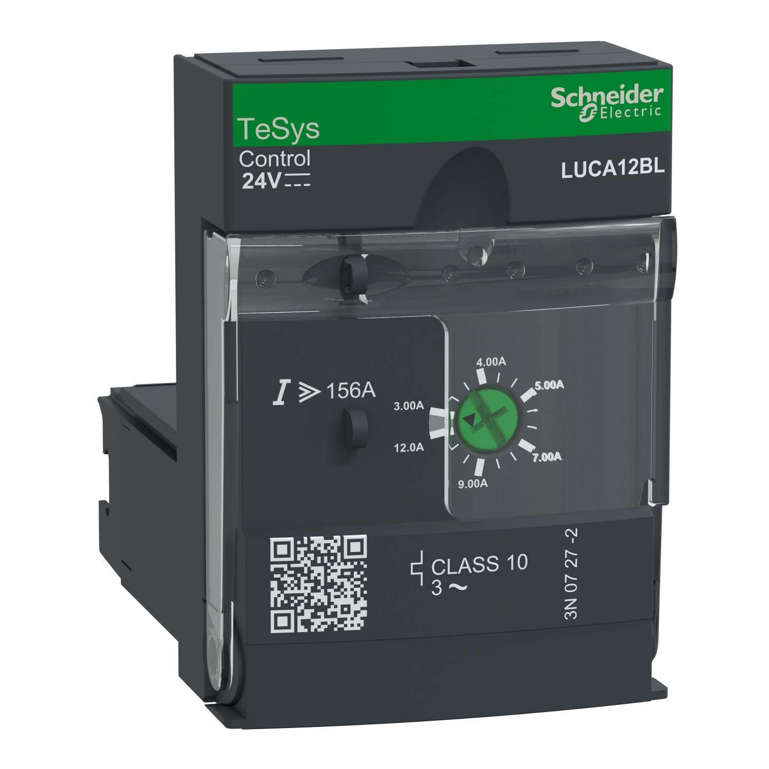 Schneider Electric Square D™ TeSys™ U LUCA12BL 3-Phase Manual Solid State Standard Control Unit With Class 10 Solid State Reset, 3 Poles, For Use With ASILUFC5, ASILUFC51, LUFC00 and LUFN Communication Module