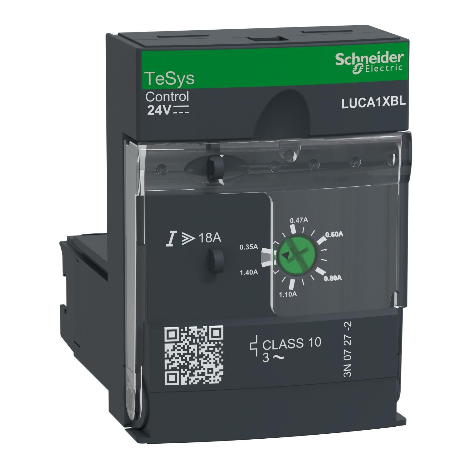 Schneider Electric Square D™ TeSys™ U LUCA1XBL 3-Phase Manual Solid State Standard Control Unit With Class 10 Solid State Reset, 3 Poles, For Use With ASILUFC5, ASILUFC51, LUFC00 and LUFN Communication Module