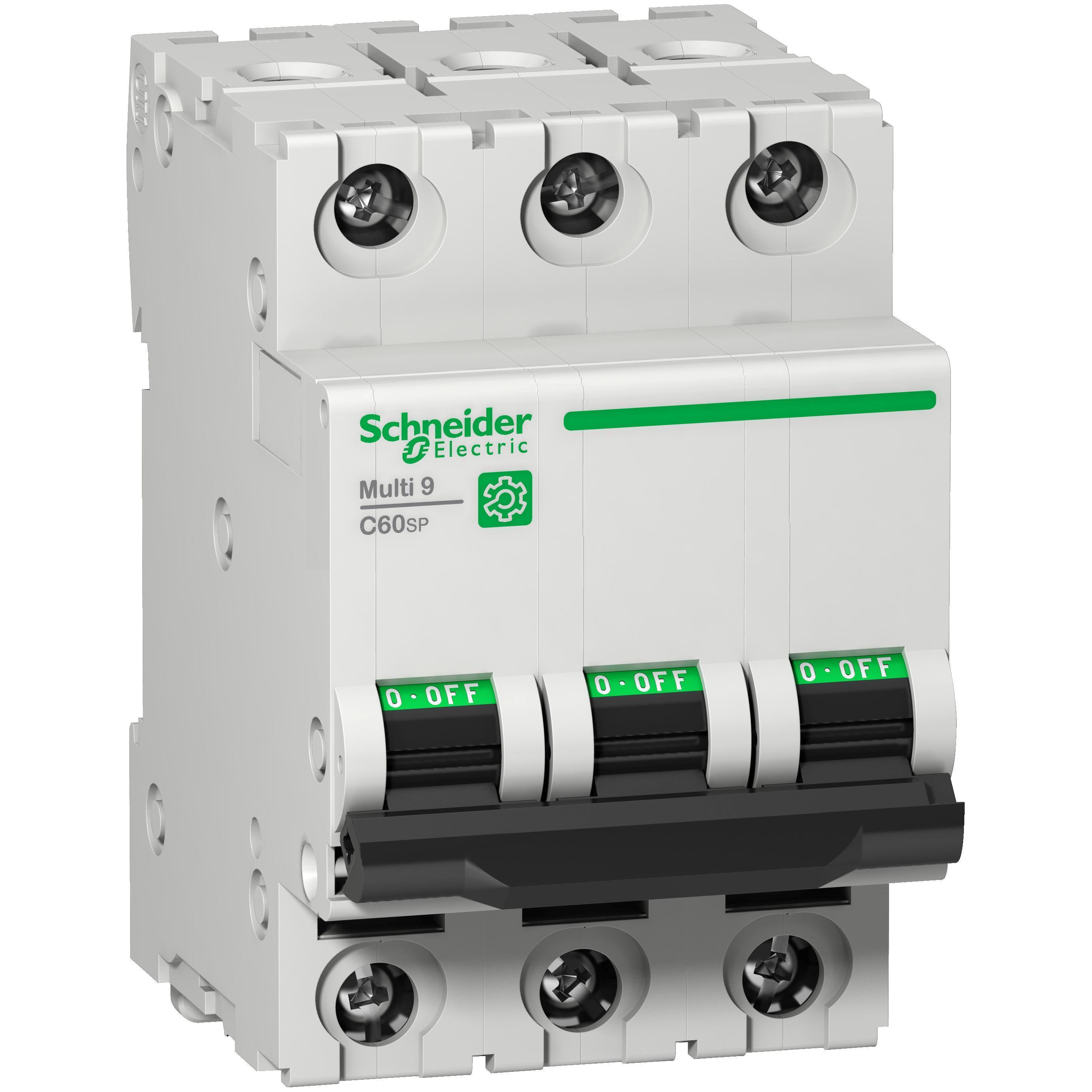 Schneider Electric Multi9™ M9F23316 C60SP Multi-Standard Miniature Circuit Breaker, 240/415/440 V AC, 16 A, 10 kA Interrupt, 3 Poles, Thermal Magnetic Trip
