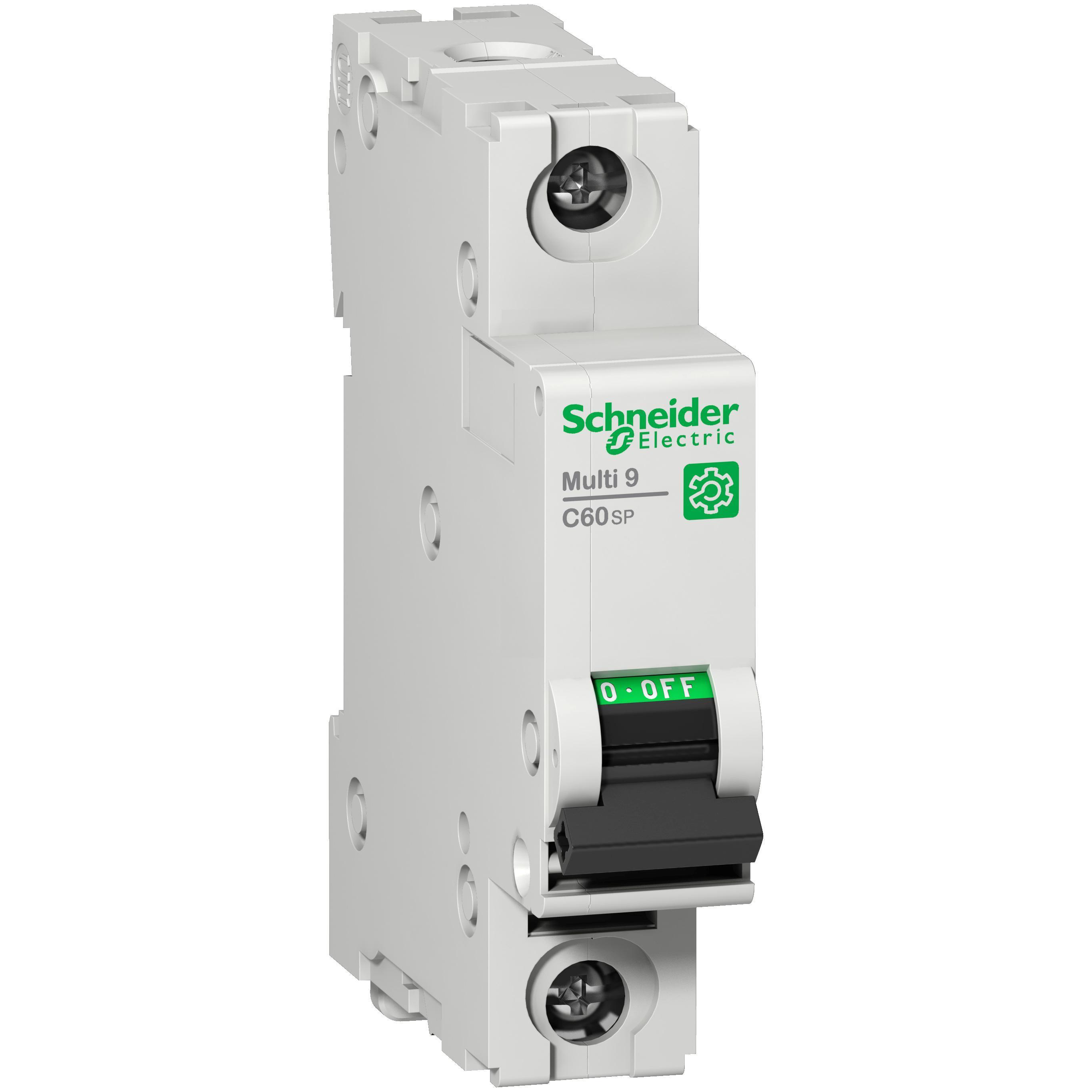 Schneider Electric Multi9™ M9F22102 C60SP Multi-Standard Miniature Circuit Breaker, 240/415 VAC, 60 VDC, 2 A, 10 kA Interrupt, 1 Poles, Thermal Magnetic Trip
