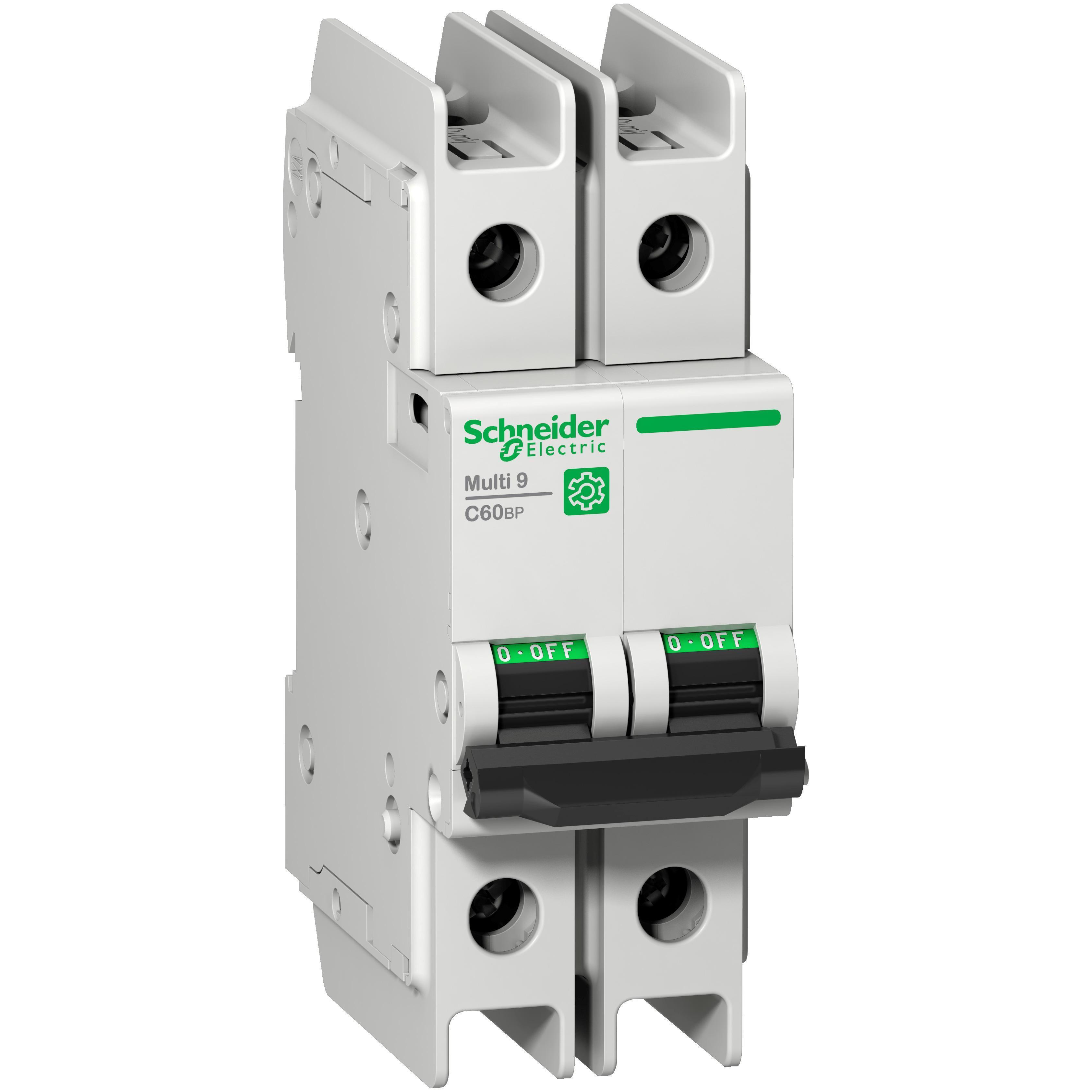 Schneider Electric M9F43210 C60BP Multi-Standard Miniature Circuit Breaker, 240/415/440 V AC, 10 A, 10 kA Interrupt, 2 Poles, Thermal Magnetic Trip