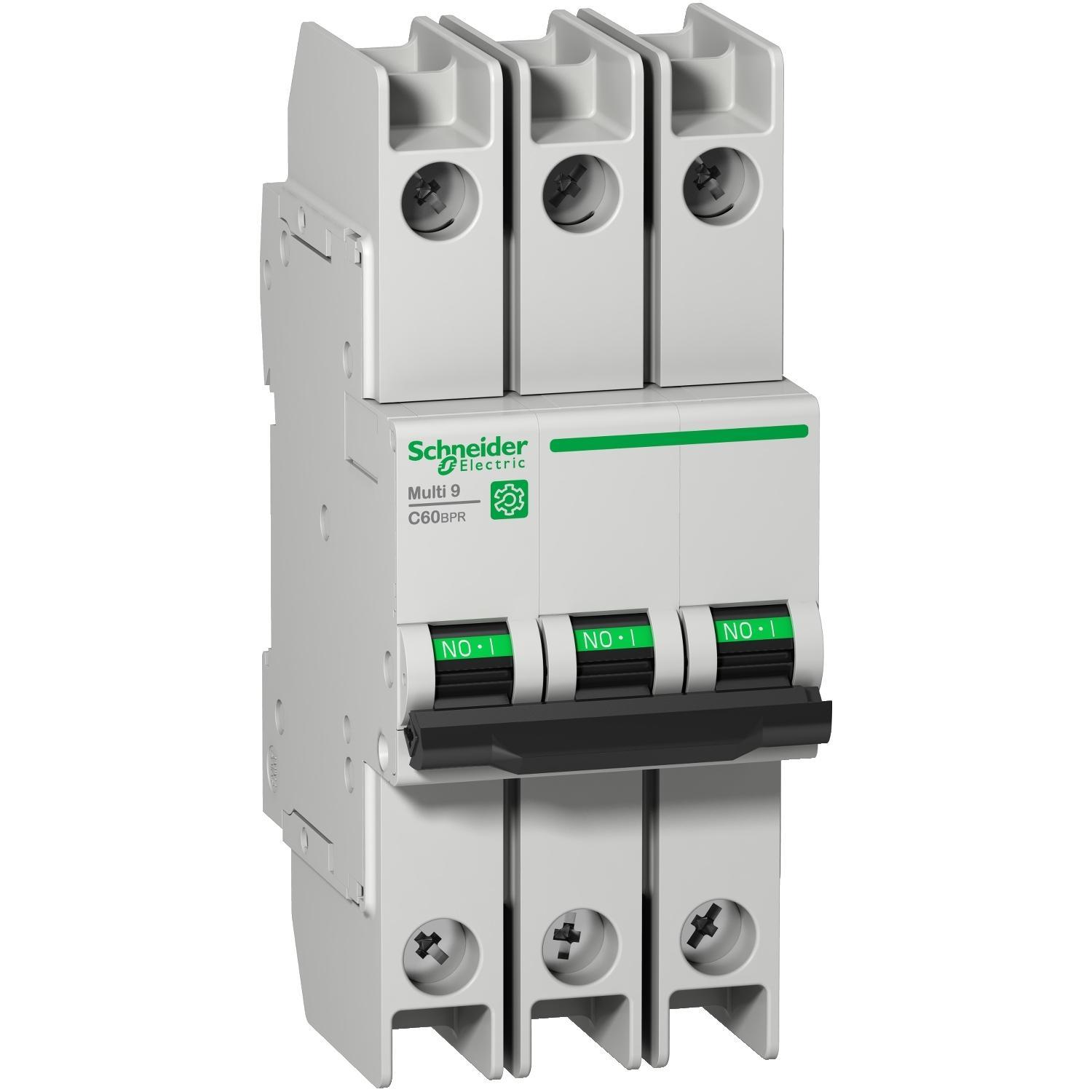 Schneider Electric Square D™ M9F52315 Multi 9™ C60N Curve C Miniature Circuit Breaker, 240/415/440 VAC, 60 VDC, 15 A, 10 kA Interrupt, 3 Poles, Thermal Magnetic Trip