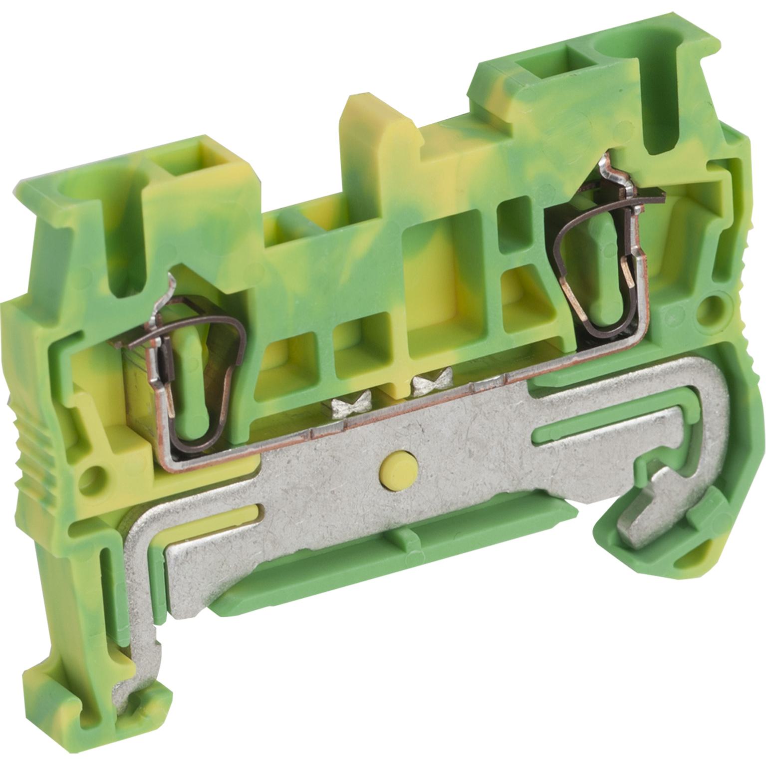 Schneider Electric Square D™ NSYTRR22PE 1-Level 2-Point Terminal Block, 600 V AC, 20 A, 28 to 12 AWG Wire, 1 Poles, Clip-Fit Mount