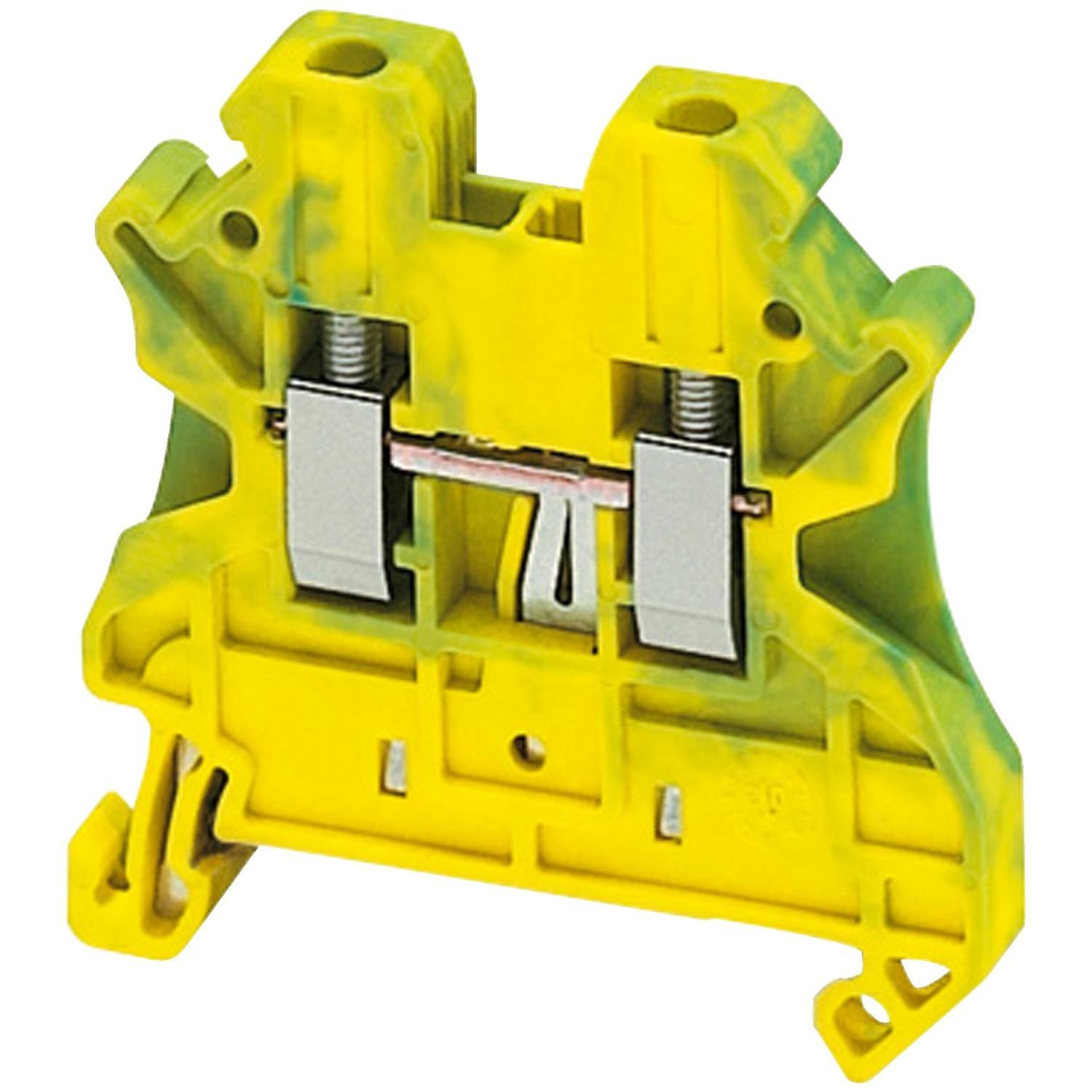 Schneider Electric Linergy™ NSYTRV22PE TRV 1-Level 2-Point Terminal Block, 600 V AC, 20 A, 26 to 12 AWG Wire, 1 Poles, Clip-Fit Mount