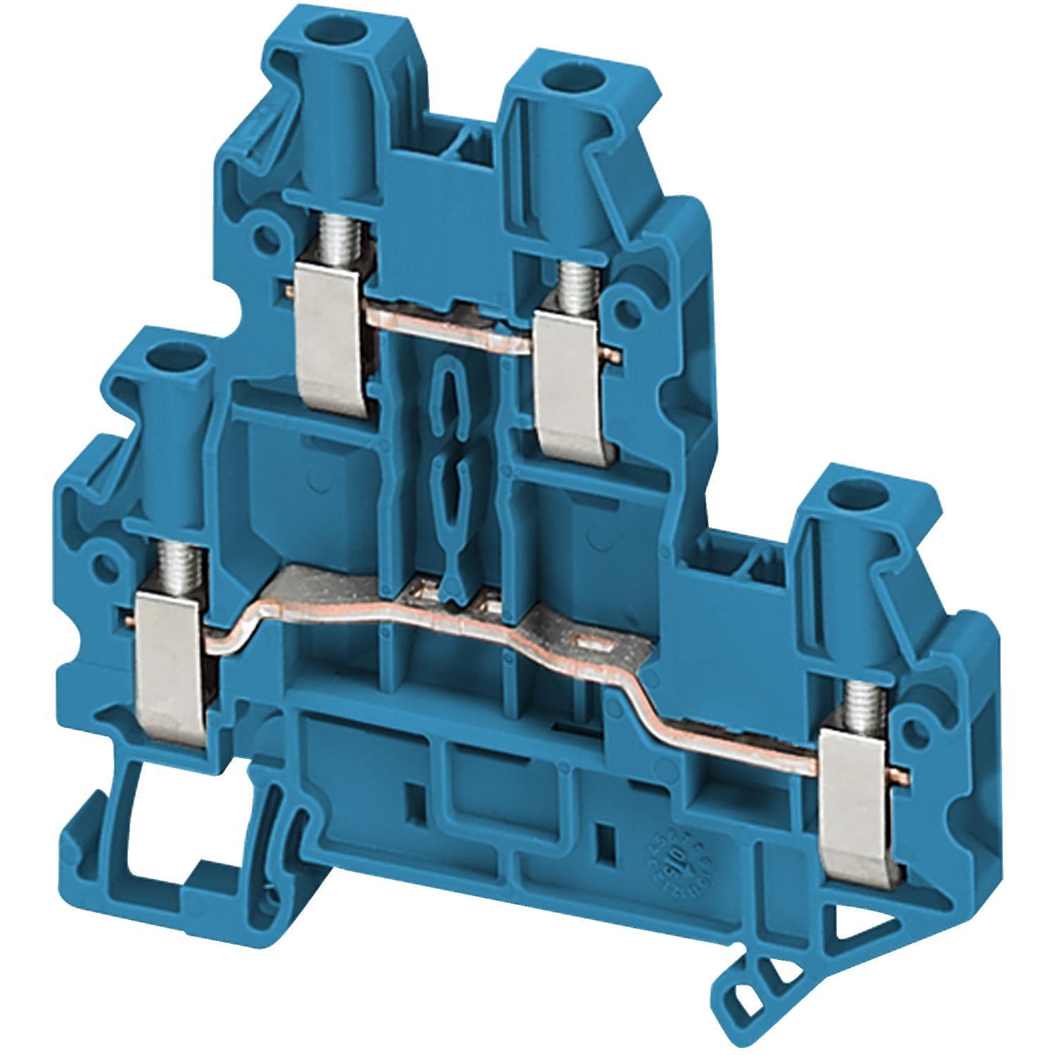 Schneider Electric Square D™ Linergy™ TR NSYTRV44DBL 2-Level 2-Terminal Terminal Block, 800 V, 36 A, 26 to 10 AWG Solid/Stranded Wire, 2 Poles, DIN Rail Mount