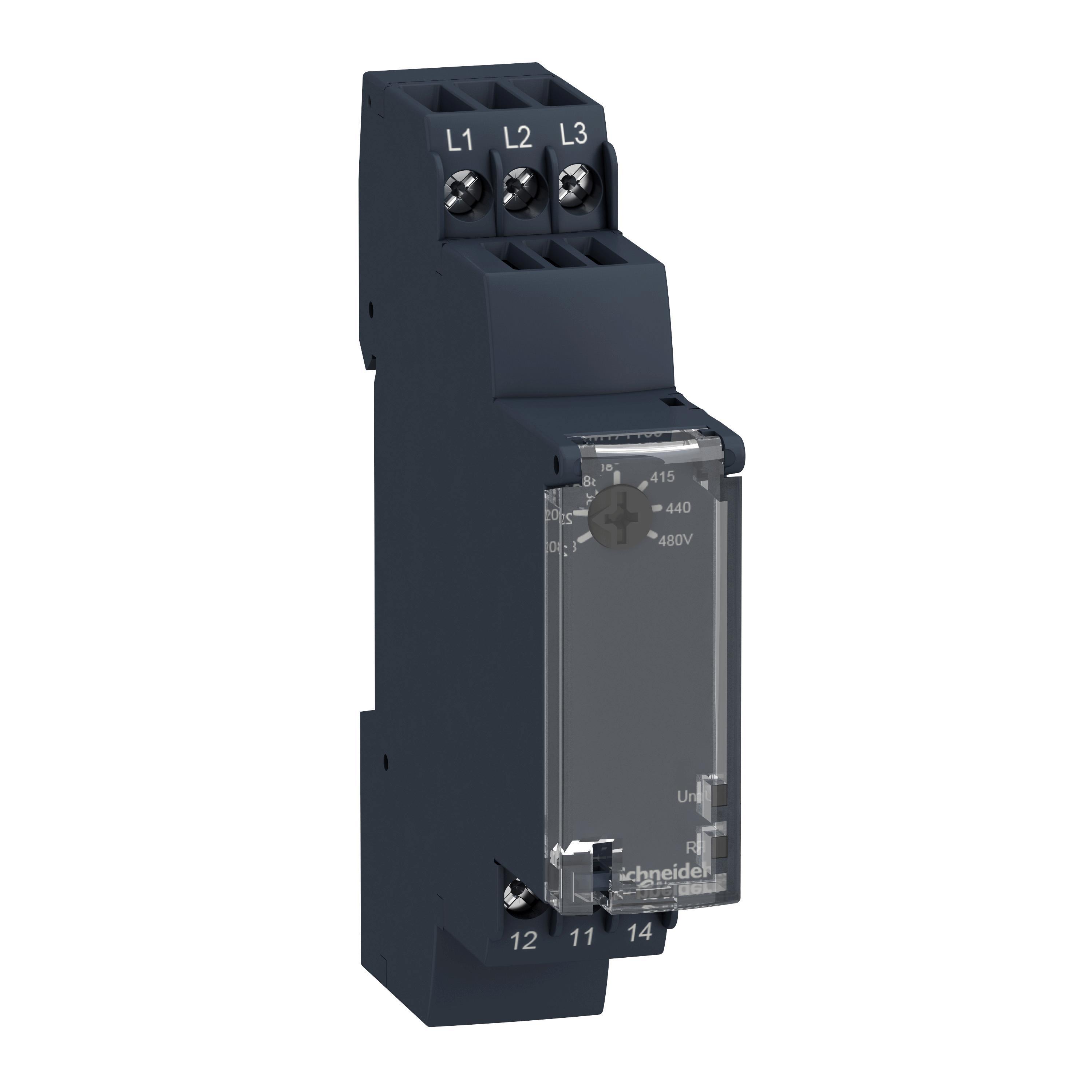 Schneider Electric Square D™ Zelio™ RM17TT00 3-Phase Modular Measurement Multi-Function Control Relay, 5 A, 1CO 1 Form C Contact, 208 to 480 V AC V Coil