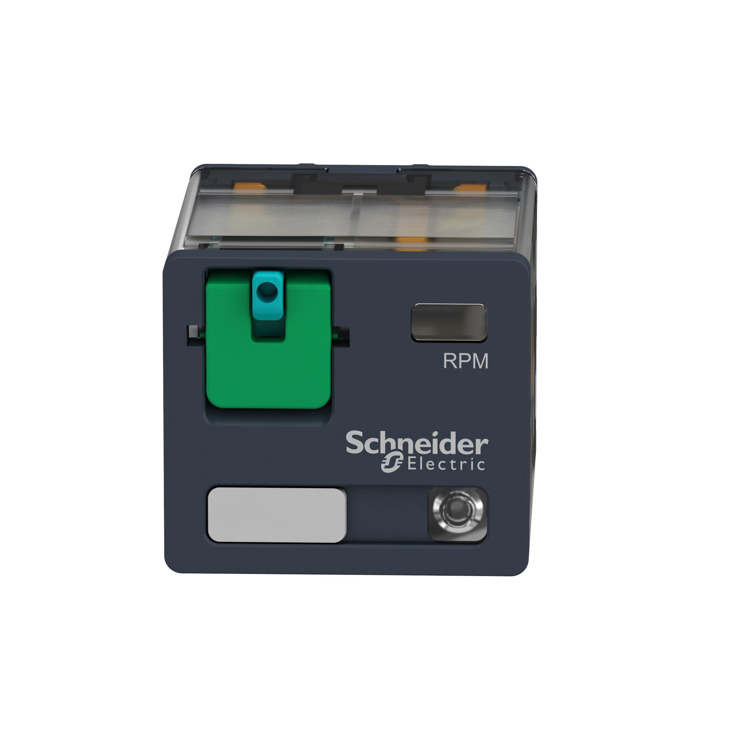 Schneider Electric Square D™ Zelio™ RPM32BD Power Relay With Adapter, 15 A, 3NO-3NC 3 Form C 3PDT Contact, 24 V DC V Coil