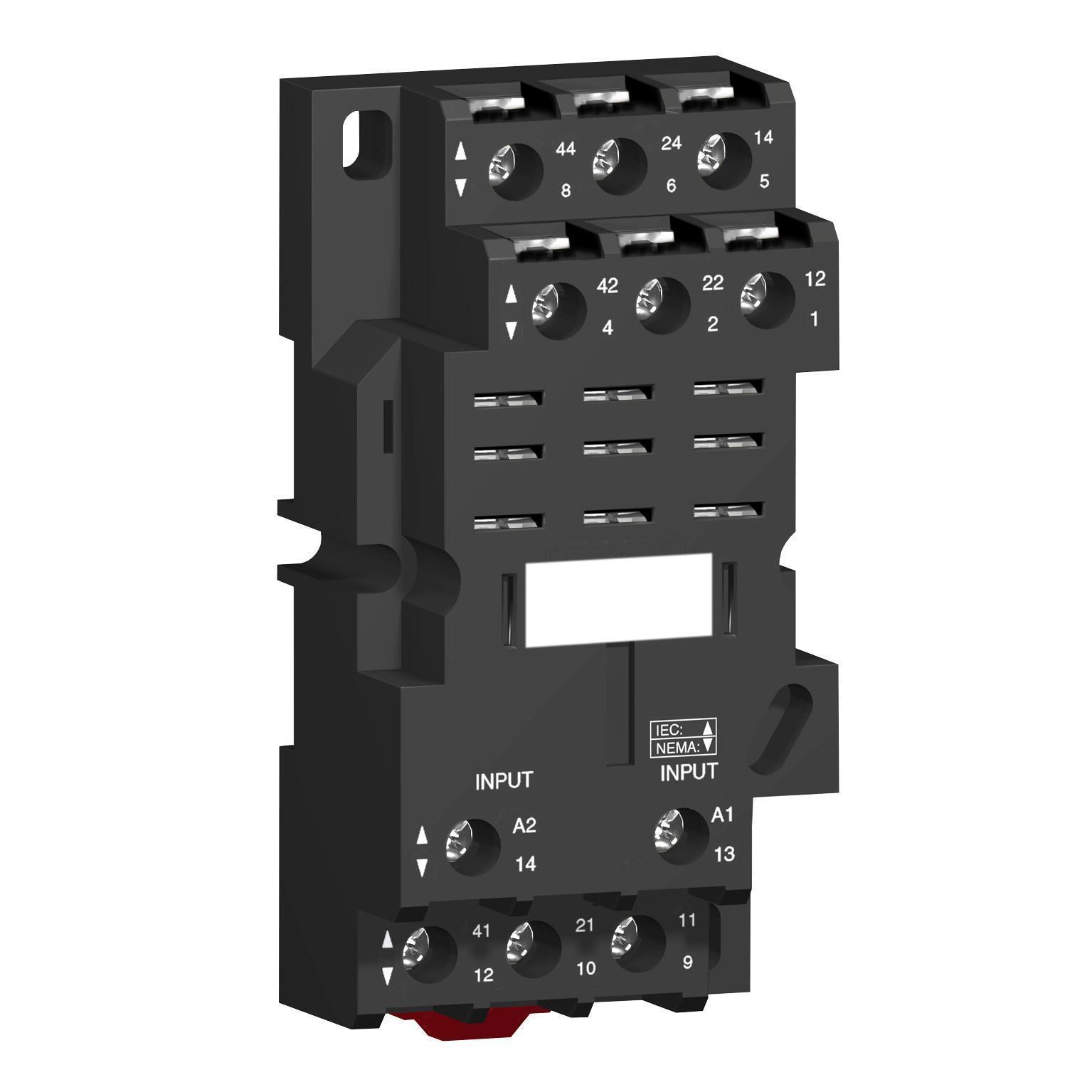 Schneider Electric Square D™ Zelio™ RPZF3 Flat Relay Socket, 250 V AC, 16 A, For Use With RPM (3CO) Plug-In Relay, 11 Pin
