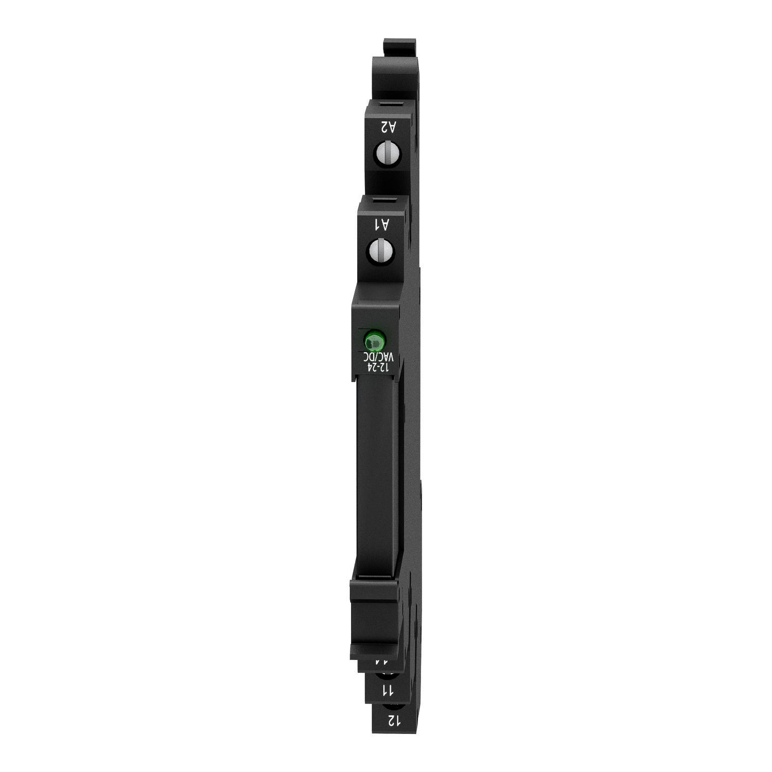 Schneider Electric Square D™ Zelio™ RSL1PVBU Slim Interface Electromechanical Relay With Protection Circuit, 6 A, 1CO 1 Form C SPDT Contact, 24 VDC V Coil