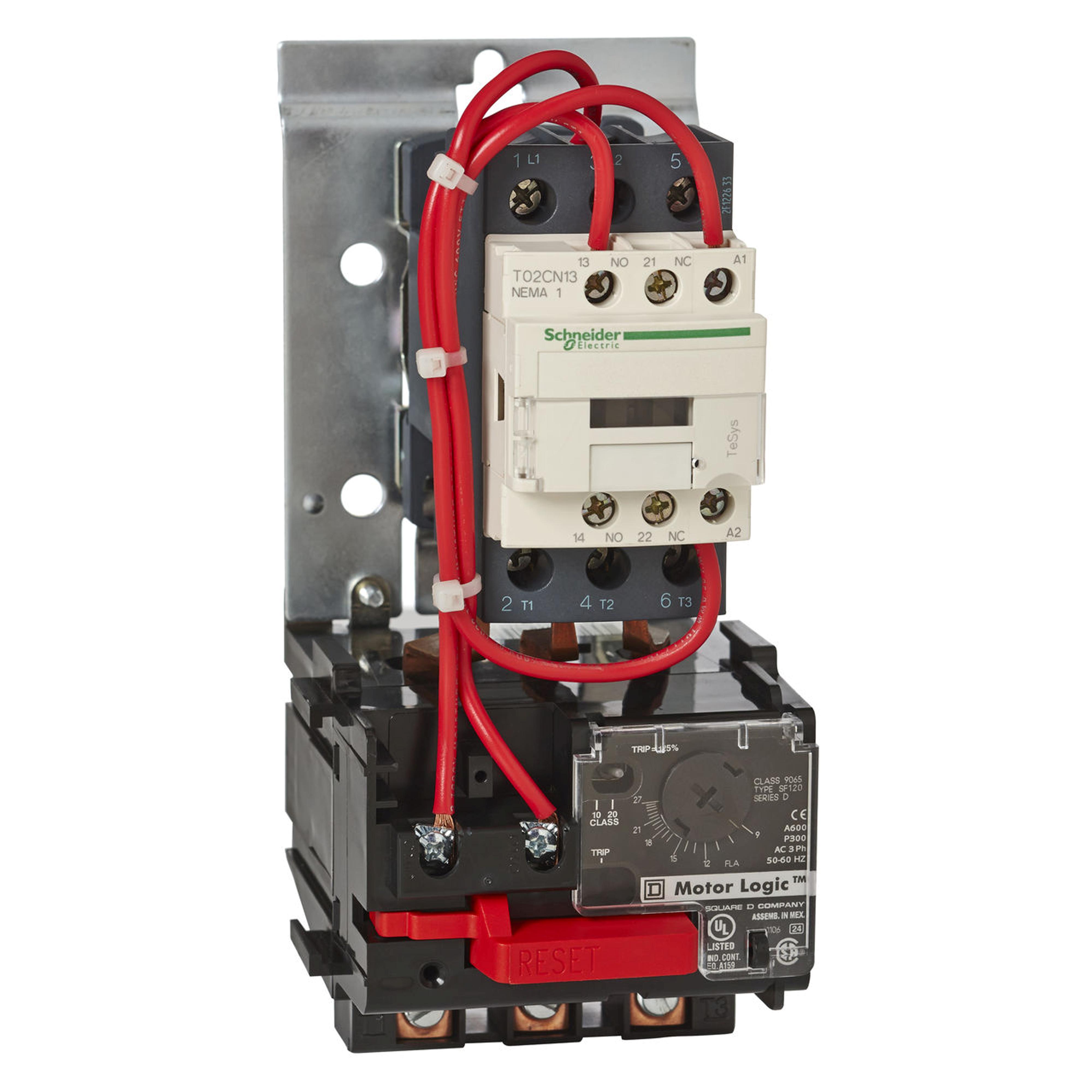 Square D™ T36AN13G7 TeSys™ N Size 00 NEMA Motor Starter, 120 VAC V Coil, Non-Reversing Action, 3 Poles, Open Enclosure
