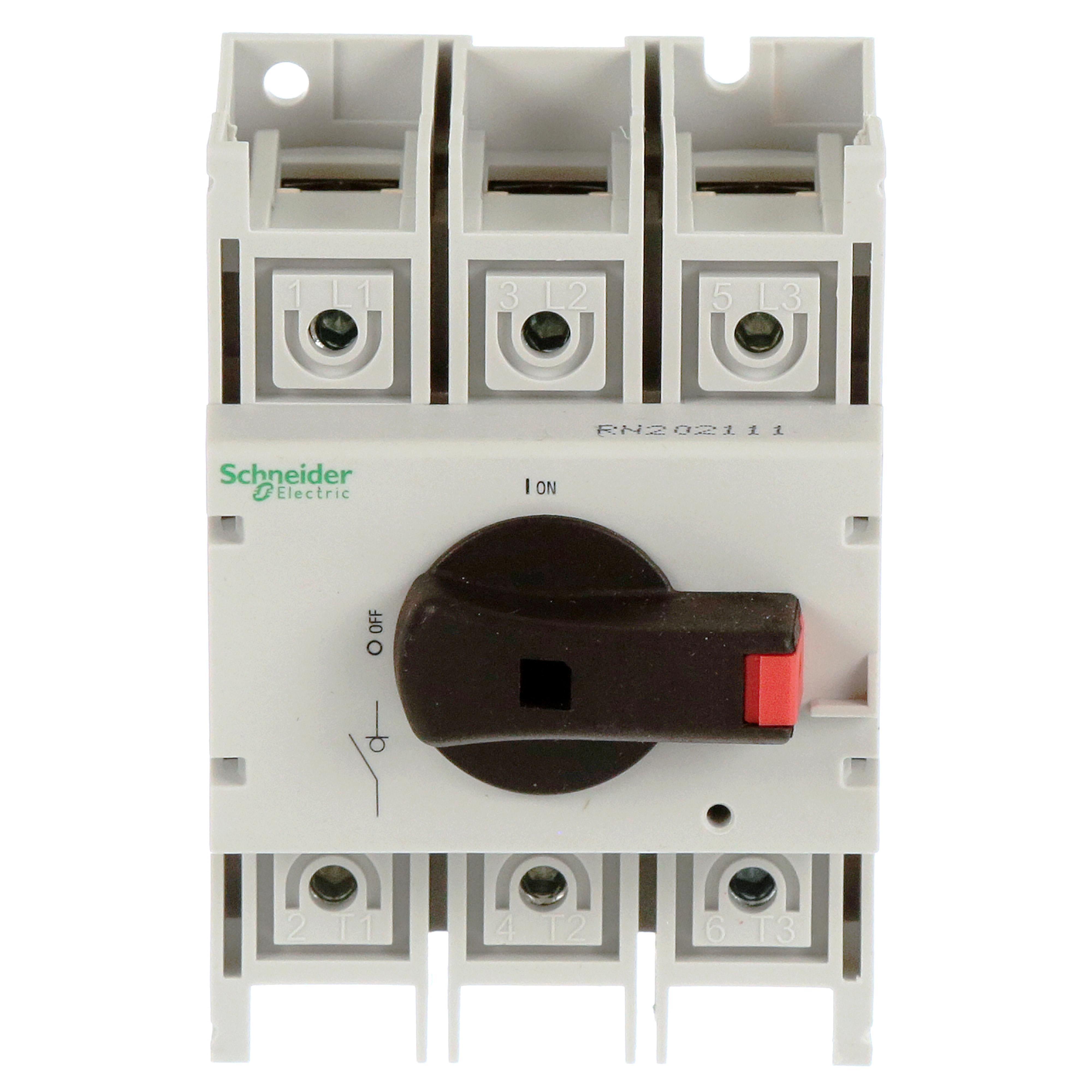 Schneider Electric TeSys™ Vario™ LS VLS3P063R2 AC High Performance Body Switch Disconnector, 690 V AC, 47/60/63 A, 3NO 3 Form A Contact, 3 Poles