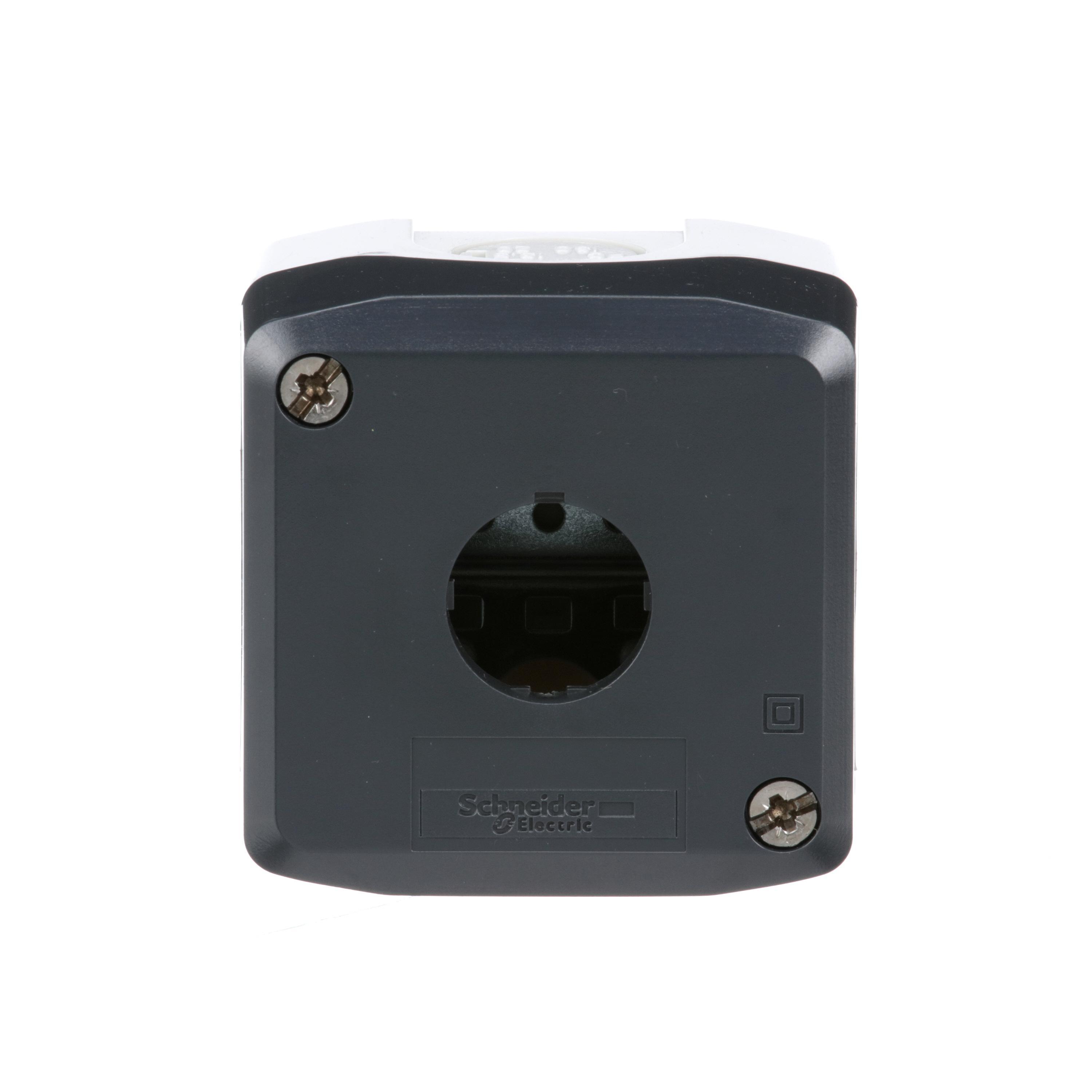 Schneider Electric Harmony™ XALD01H7 Empty Control Station With Light Gray Base, 2.68 in L x 2.68 in W x 2.09 in D, NEMA 4X/13 NEMA Rating, Polycarbonate