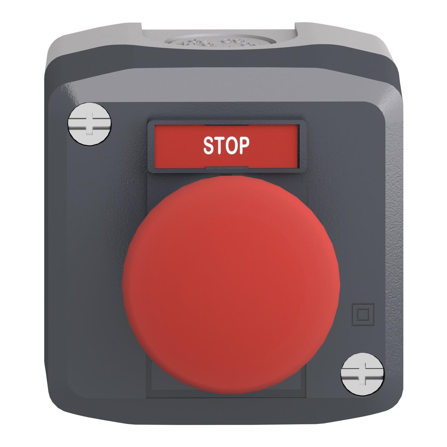 Schneider Electric Harmony™ Square D™ XALD164H29H7 Control Station, 600 V AC/300 V DC, 1/10 A, 1NC Contact, NEMA 13/4X/IP69/IP69K/IP66/IK03 NEMA Rating