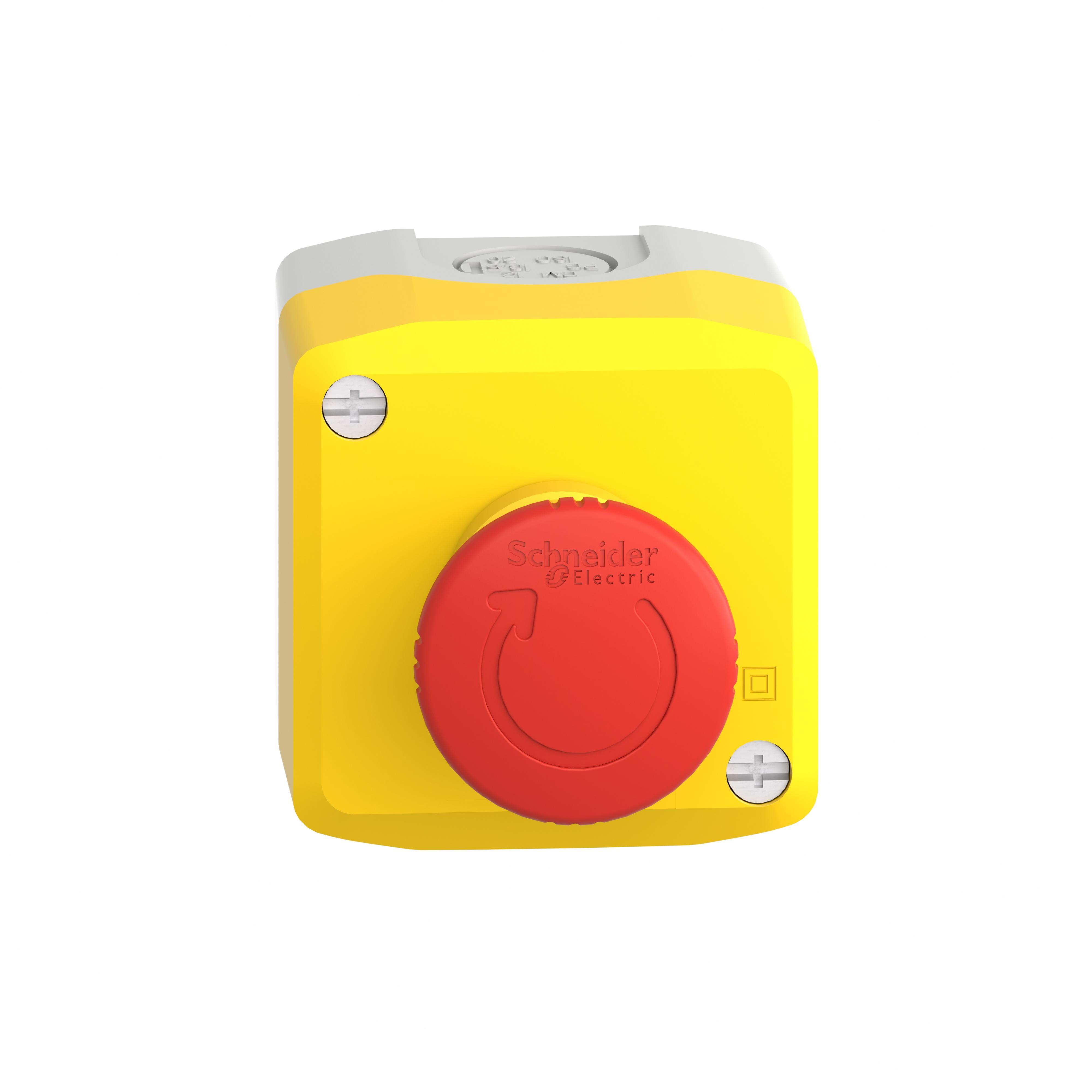 Schneider Electric Harmony™ XALK XALK178E Pushbutton Control Station, 600 V AC/DC, 10 A, 1NO-1NC Contact, 1 Operators, NEMA 13/4X NEMA Rating