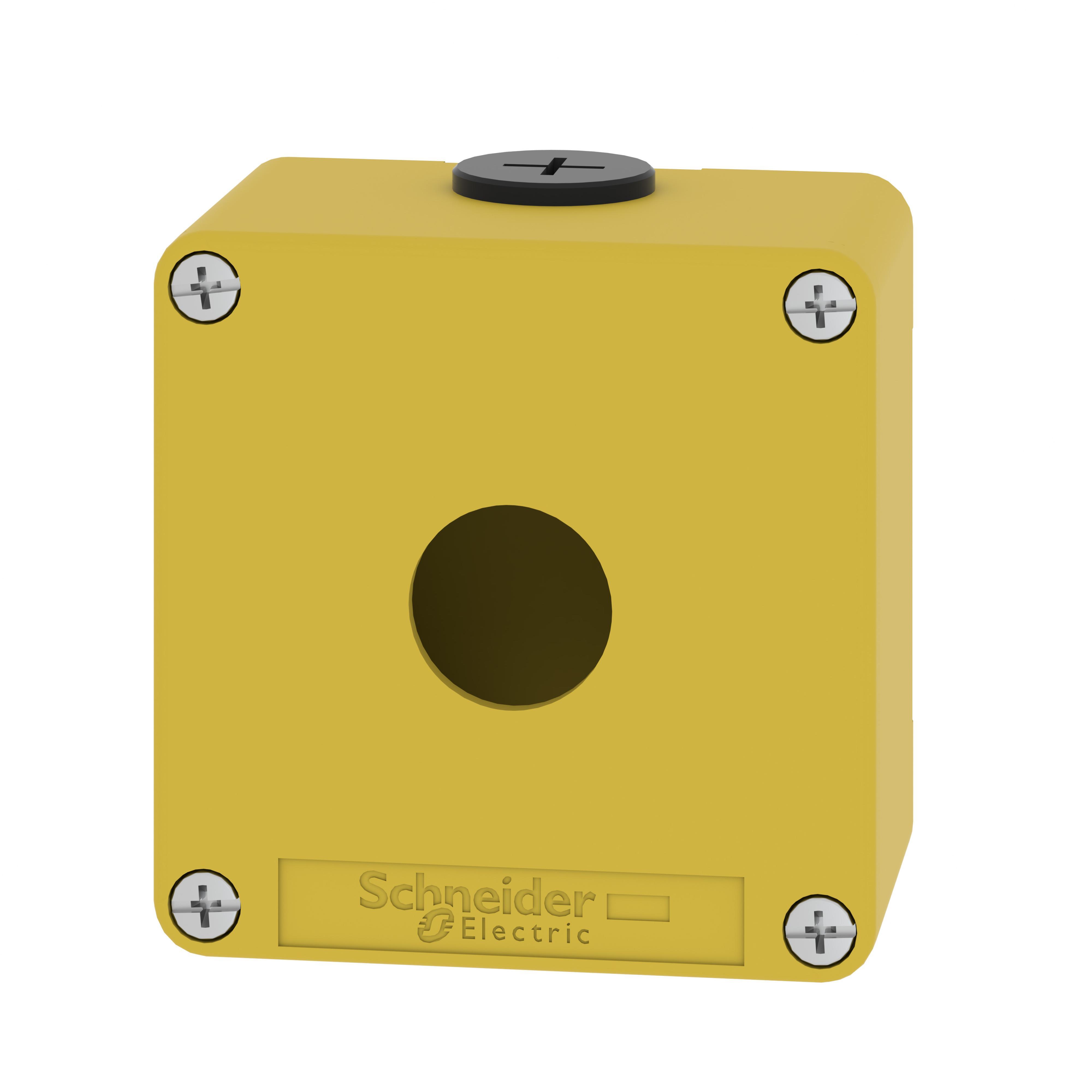 Schneider Electric XAPK1201 Empty Control Station, -40 to 70 deg C, Zinc, Yellow
