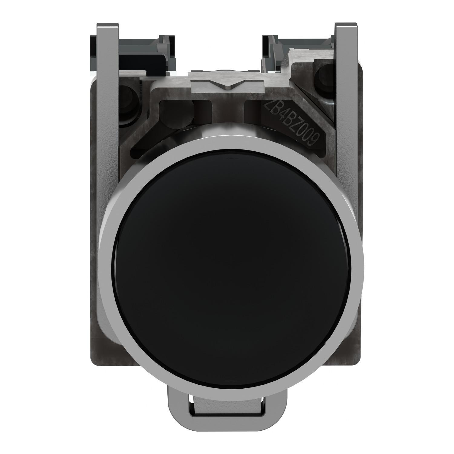 Schneider Electric Harmony™ Square D™ XB4BA25 Corrosion-Resistant Dust/Watertight Non-Illuminated Pushbutton, 22 mm, 30 mm, 47 mm, 52 mm, 1NO-1NC Contact, Slow Break Contact, Black