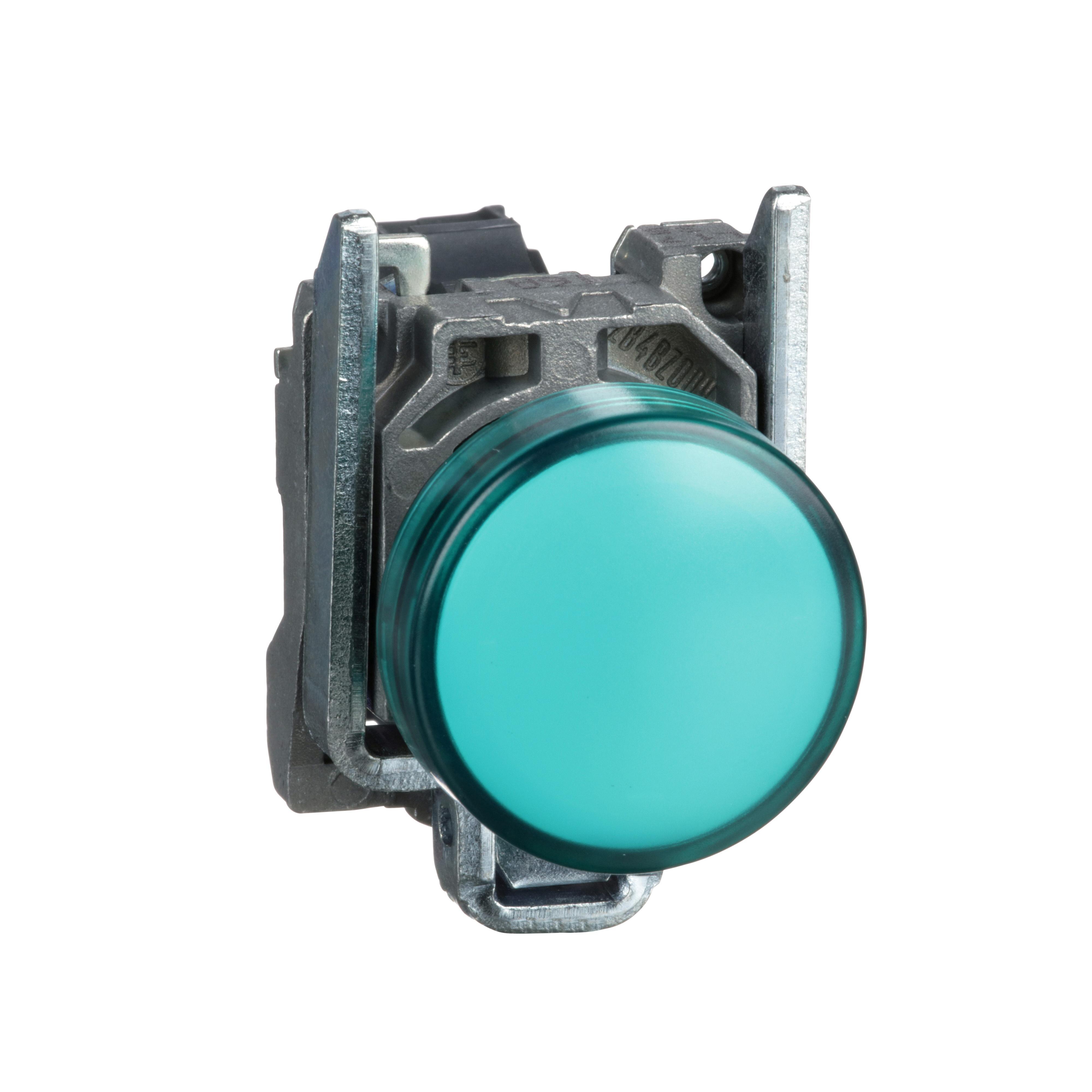 Schneider Electric XB4BVB3 XB4 Complete Pilot Light, 24 V AC/DC, 18 mA, Plain Lens, Panel Mounting