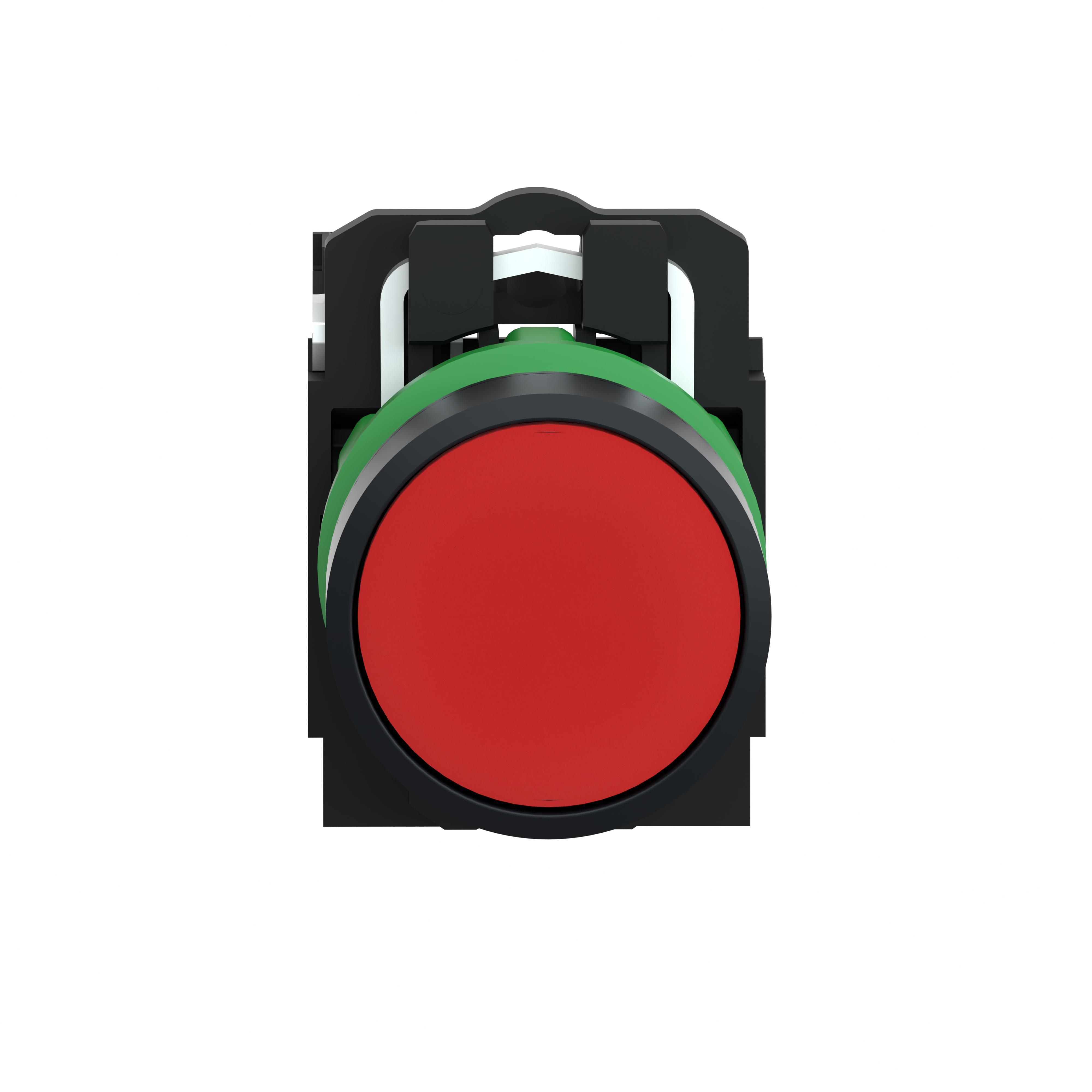Schneider Electric Harmony™ Square D™ XB5AA42 Non-Illuminated Pushbutton, 22 mm, 1NC Contact, Flush Operator, Red