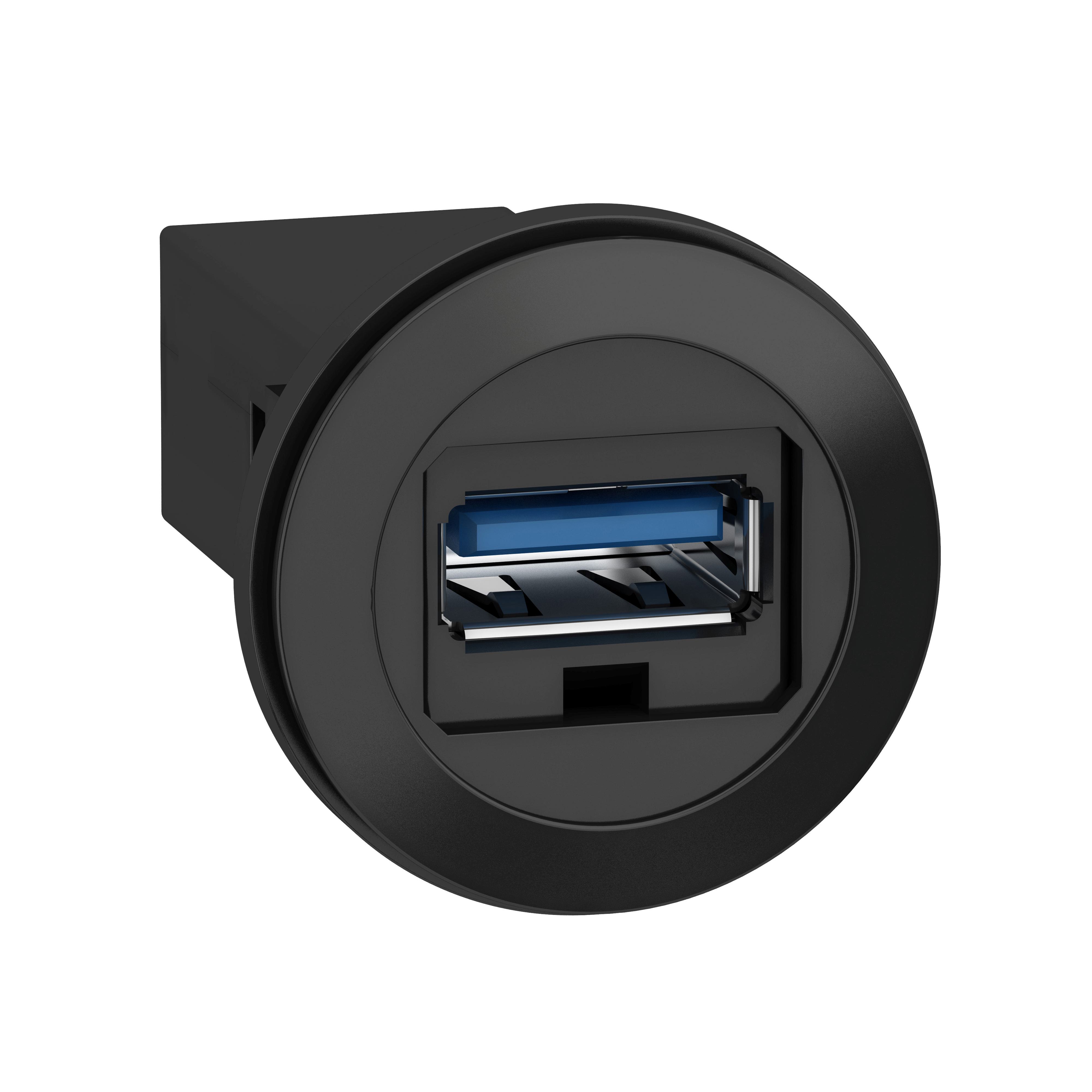 Schneider Electric Square D™ XB5PUSB3 USB Interface, Jack Type A Module, Panel Mount, Plastic
