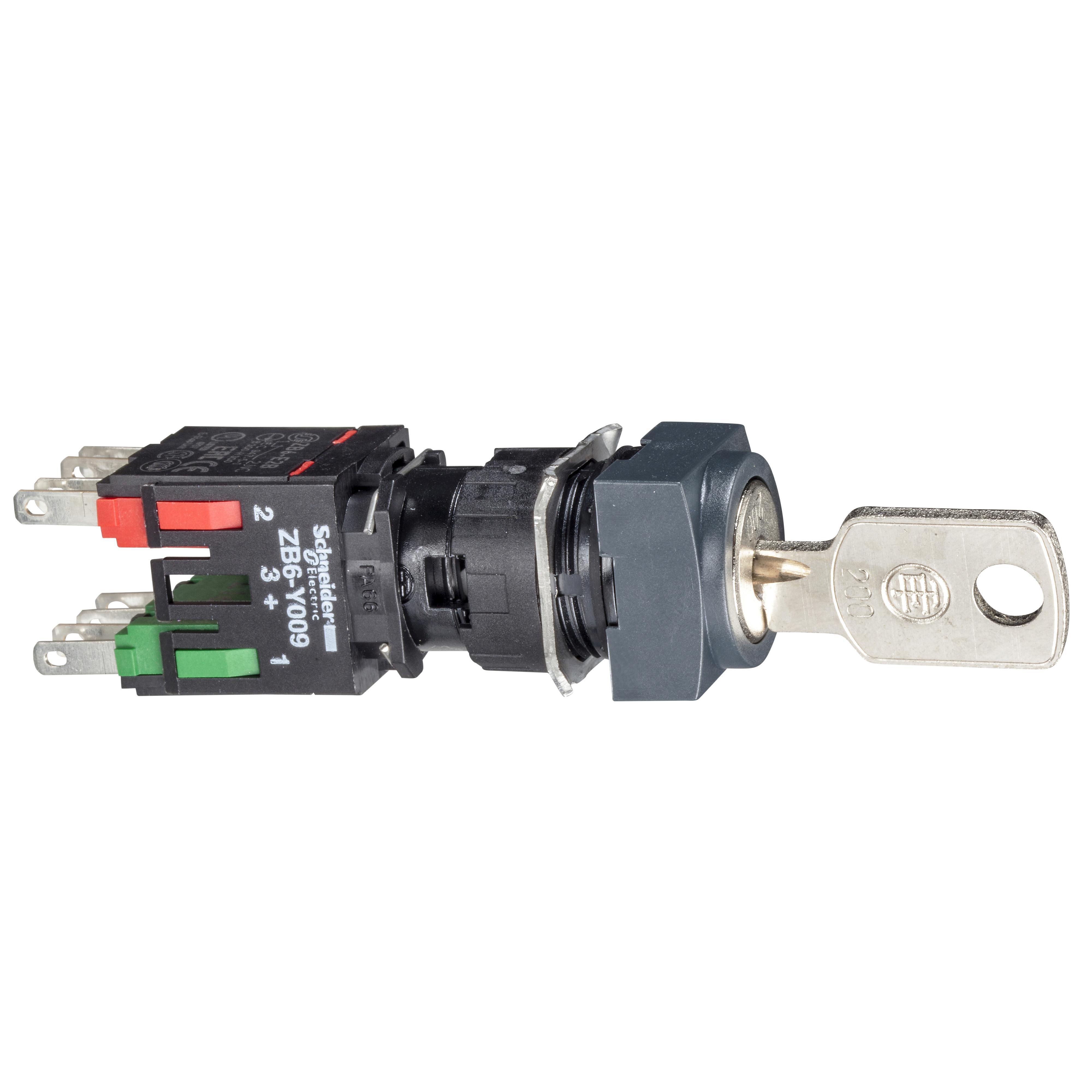 Schneider Electric XB6CGC5B Non-Illuminated Twist/Key Release Switches