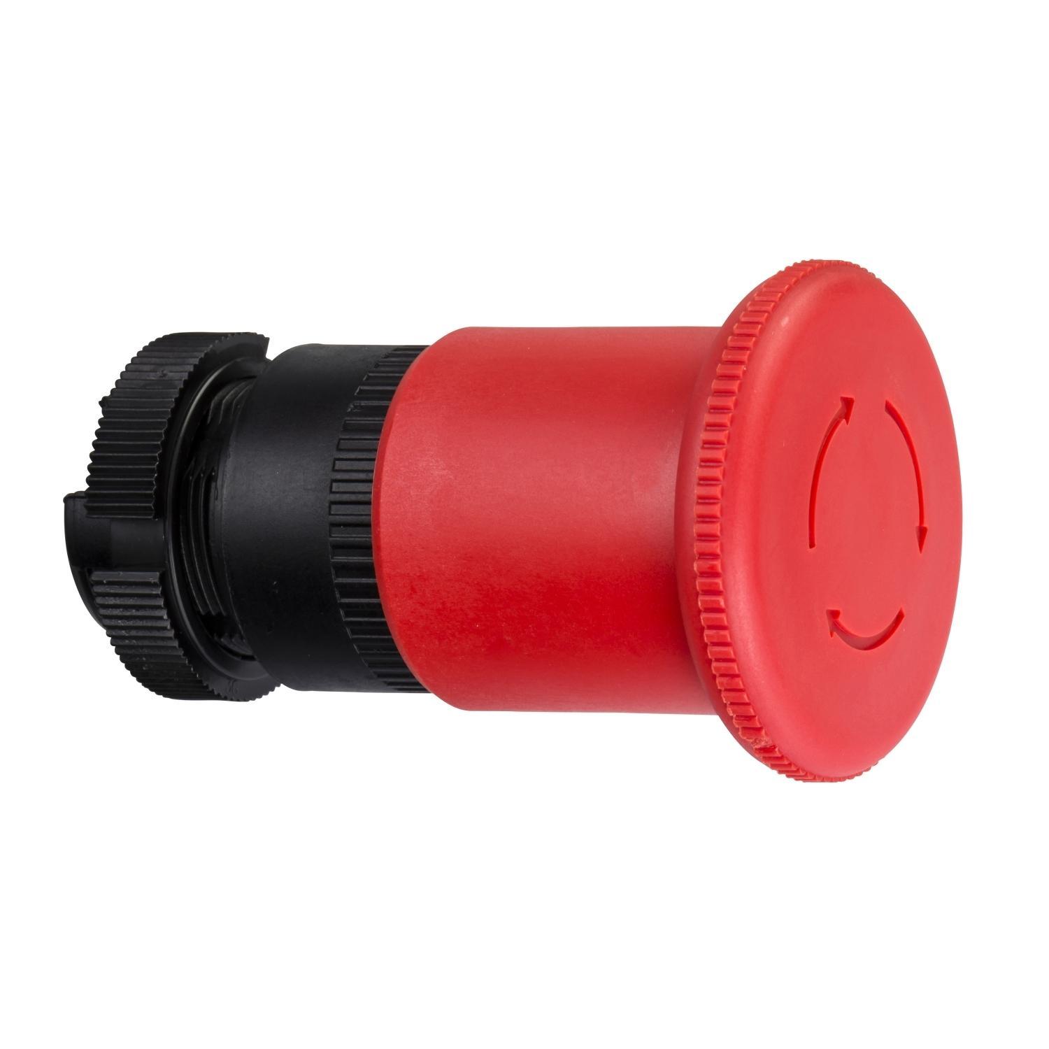 Schneider Electric ZA2BS844 ZA2 Emergency Stop Non-Illuminated Pushbutton Head, 22 mm Dia, Round Shape, UNMARKED Legend, Plastic, Red