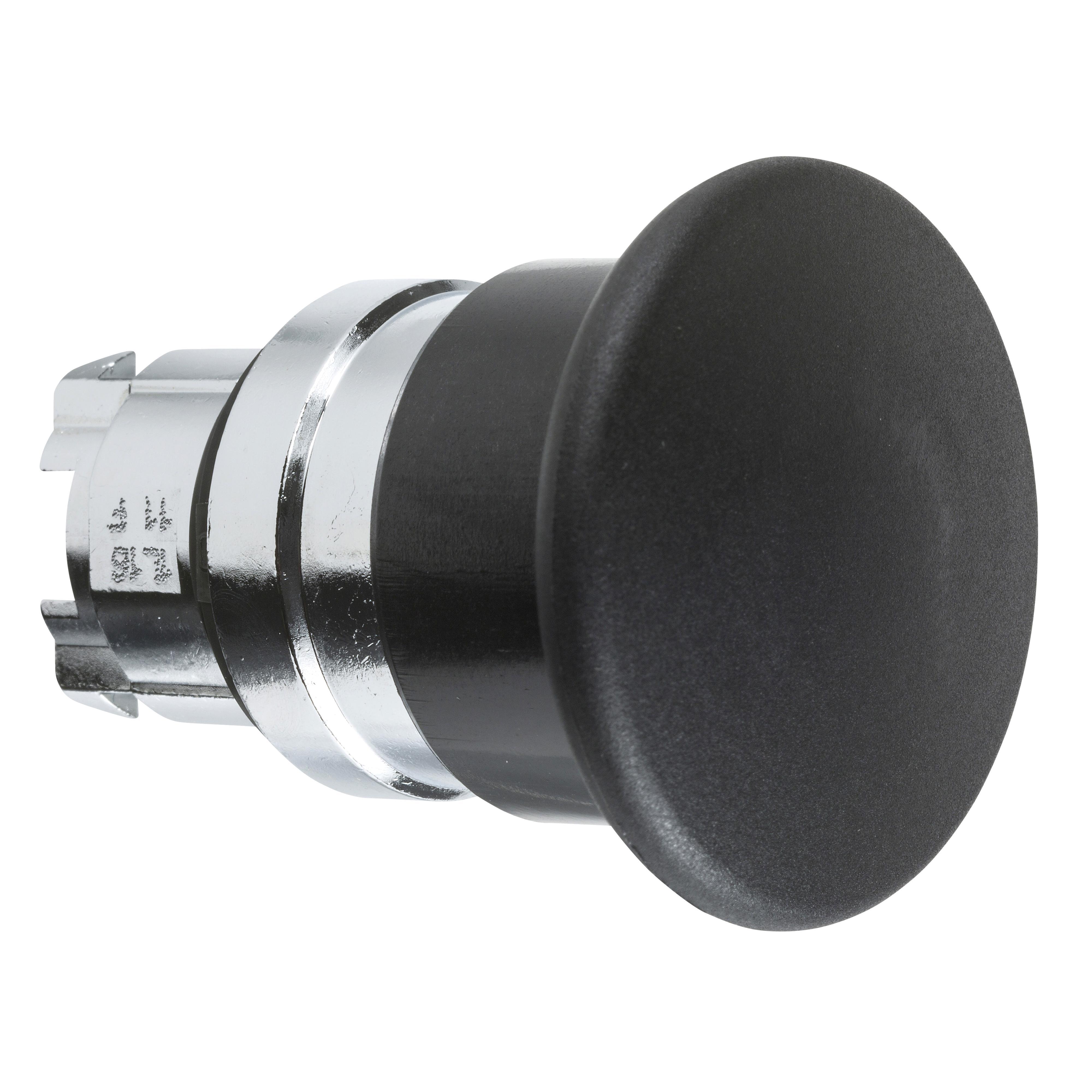 Schneider Electric Harmony™ ZB4BC2 Non-Illuminated Mushroom Head, 22 mm Dia, Round Shape, UNMARKED Legend, Black