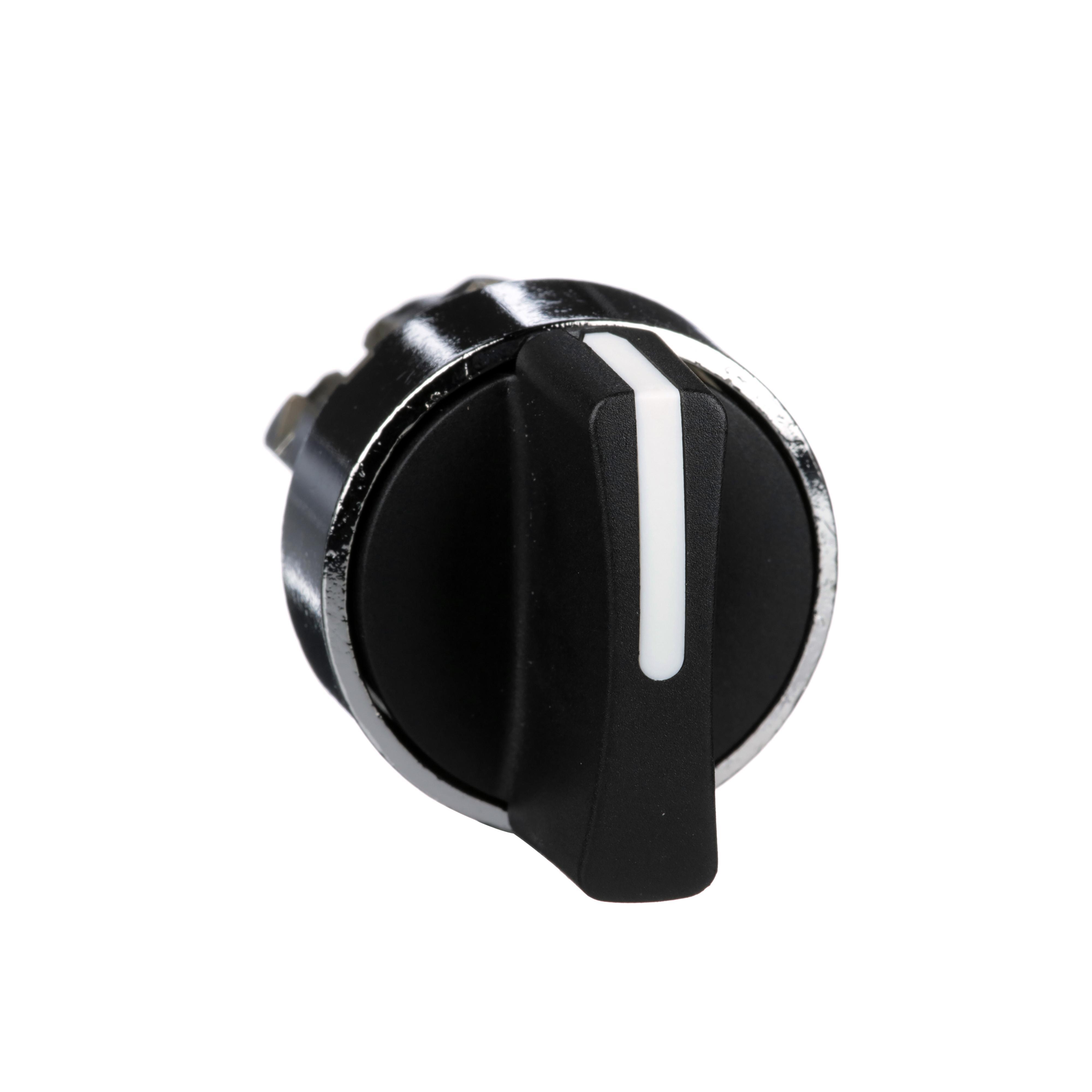 Schneider Electric Harmony™ Square D™ ZB4BD2 Non-Illuminated Selector Switch Operator, 22 mm, Knob Operator, 2 Positions, Black