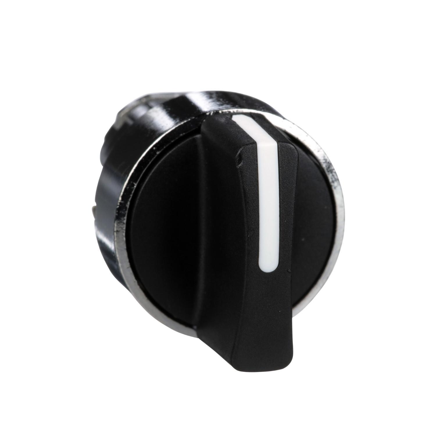 Schneider Electric Harmony™ ZB4BD3 Non-Illuminated Standard Selector Switch Head, 22 mm Dia, Round Shape, Metal, Black