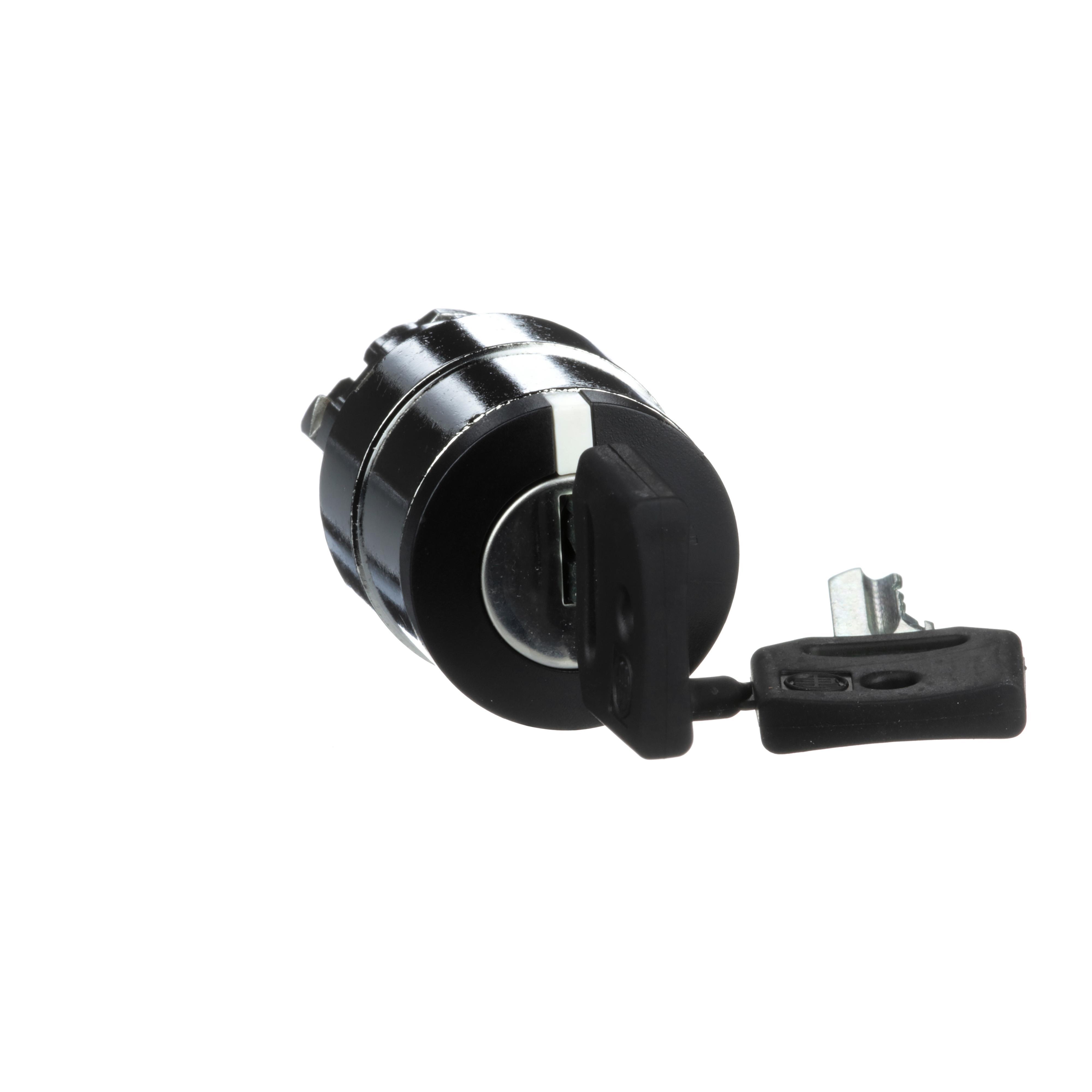 Schneider Electric Harmony™ Square D™ ZB4BG2 Non-Illuminated Selector Switch Operator, 22 mm, Keyed Operator, 2 Positions, Black